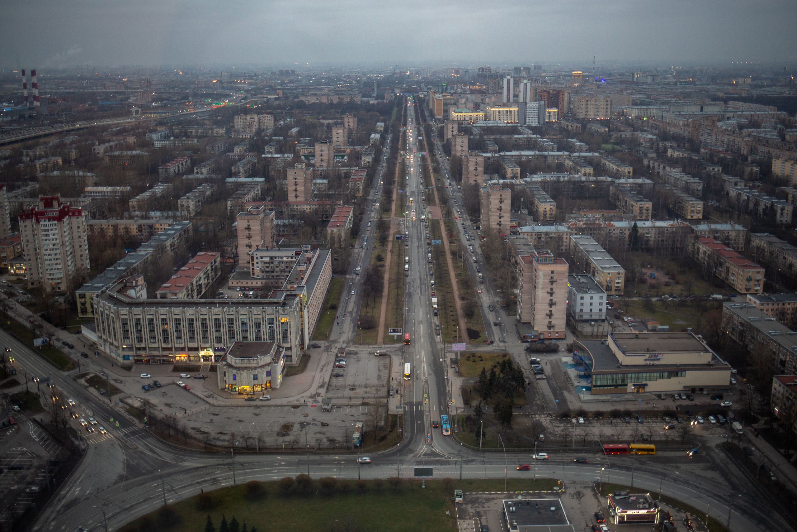 Вид на Санкт-Петербург из ресторана "41 этаж" Leader Tower