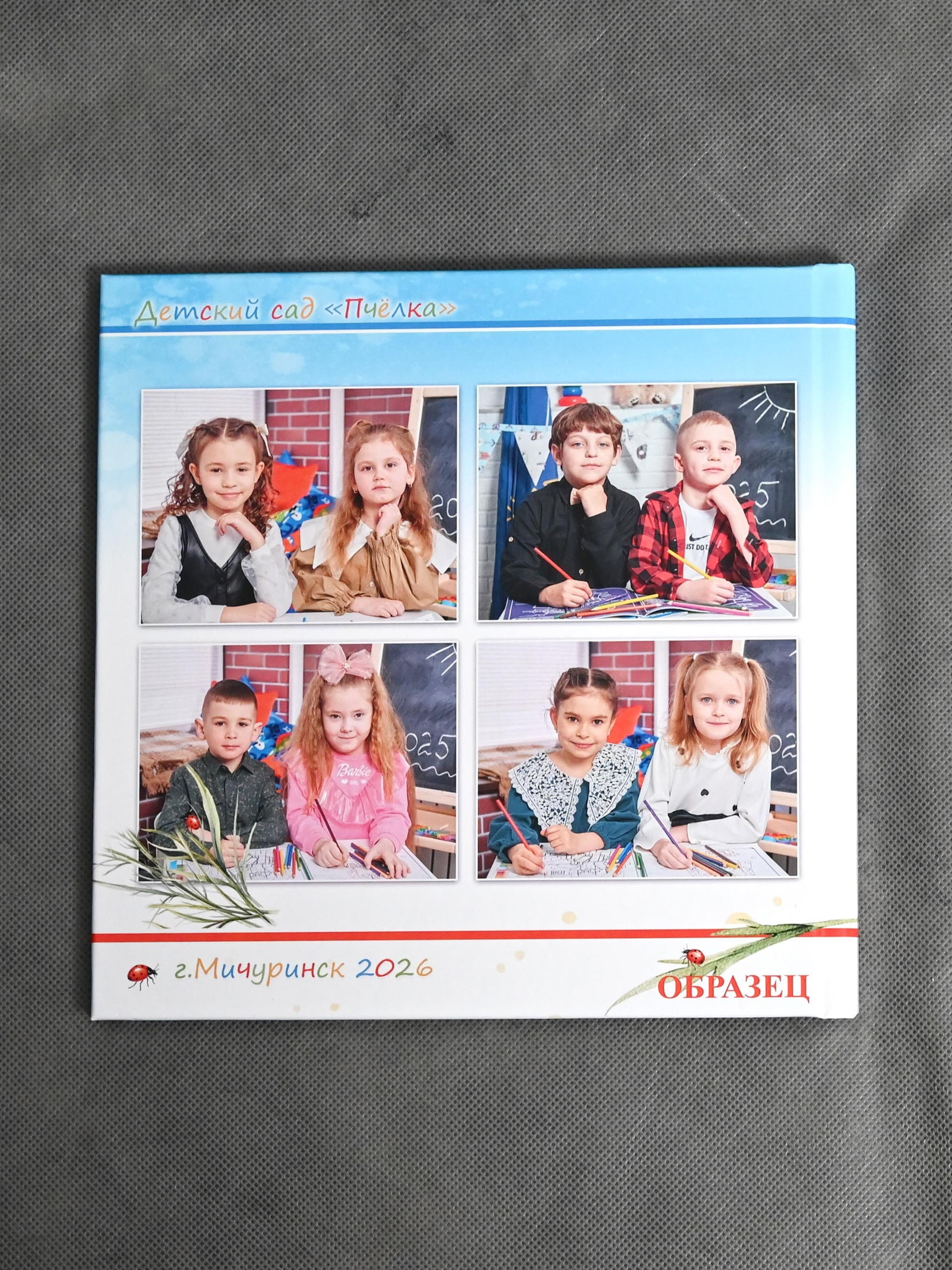 Книга с мягкими журнальными страницами 23×23см. Количество страниц — 16. Цена -2300р. Школьные фотоальбомы в Мичуринске