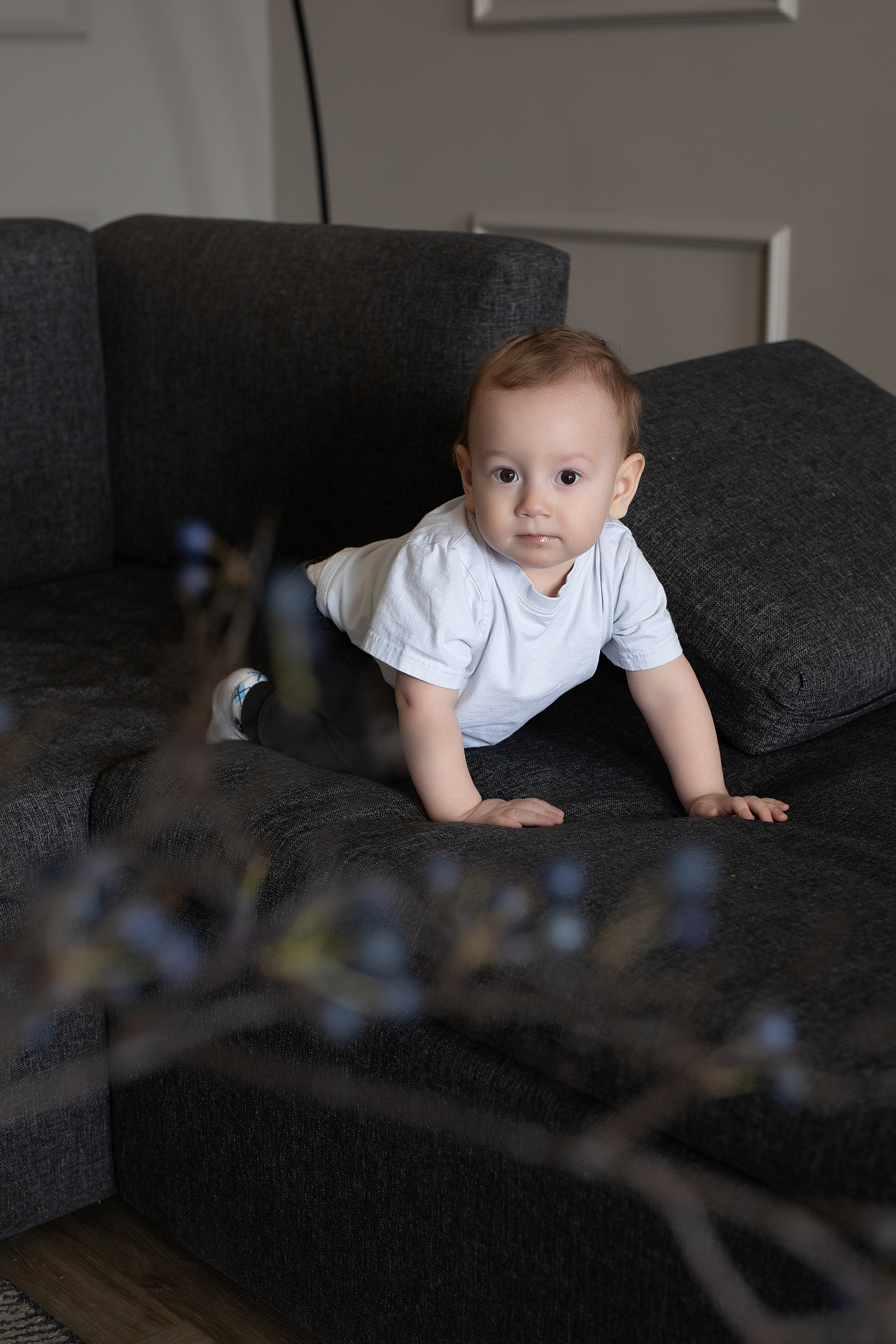 семейная фотосессия в студии в стиле минимализм 