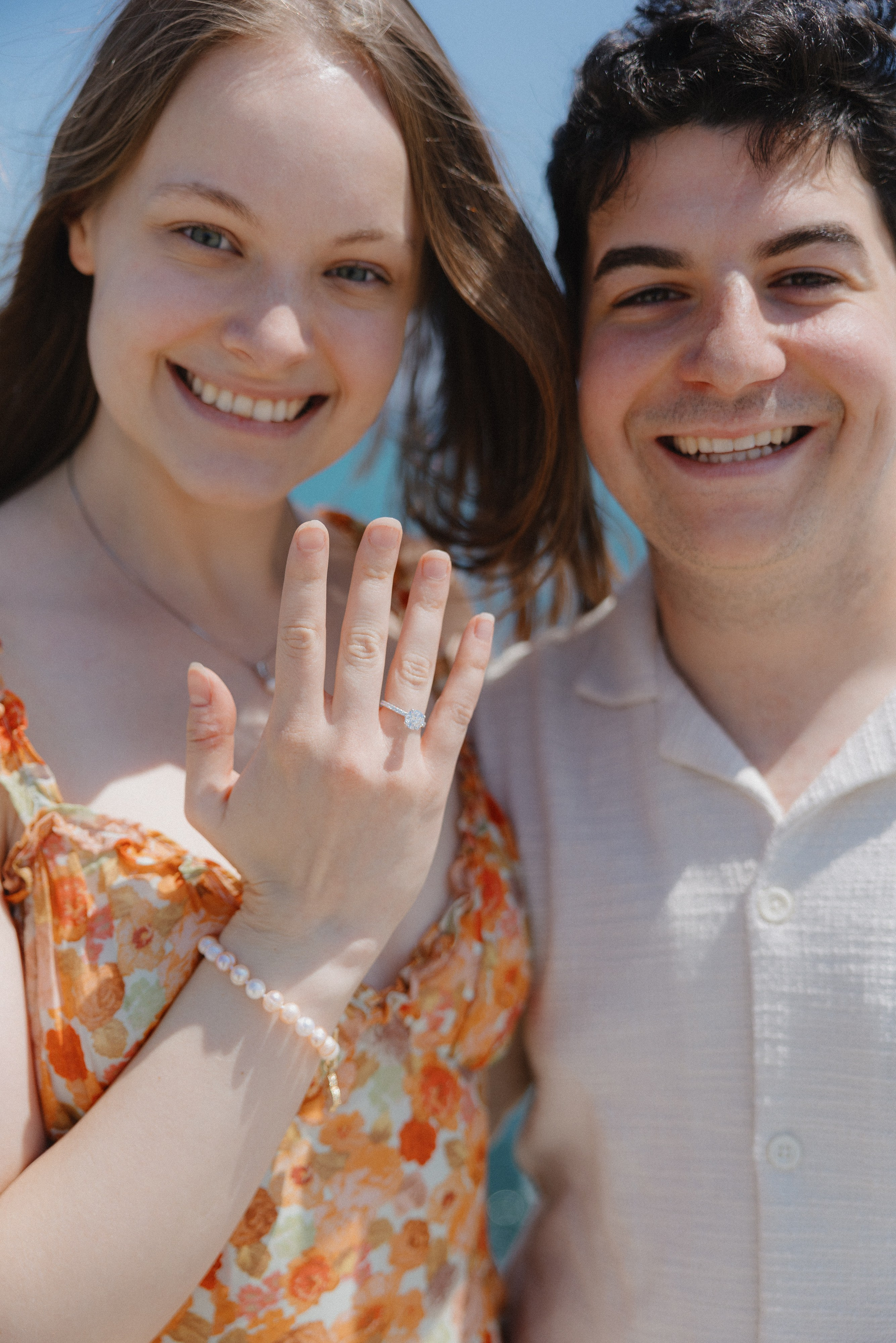 Romantic walk through Barcelona after engagement