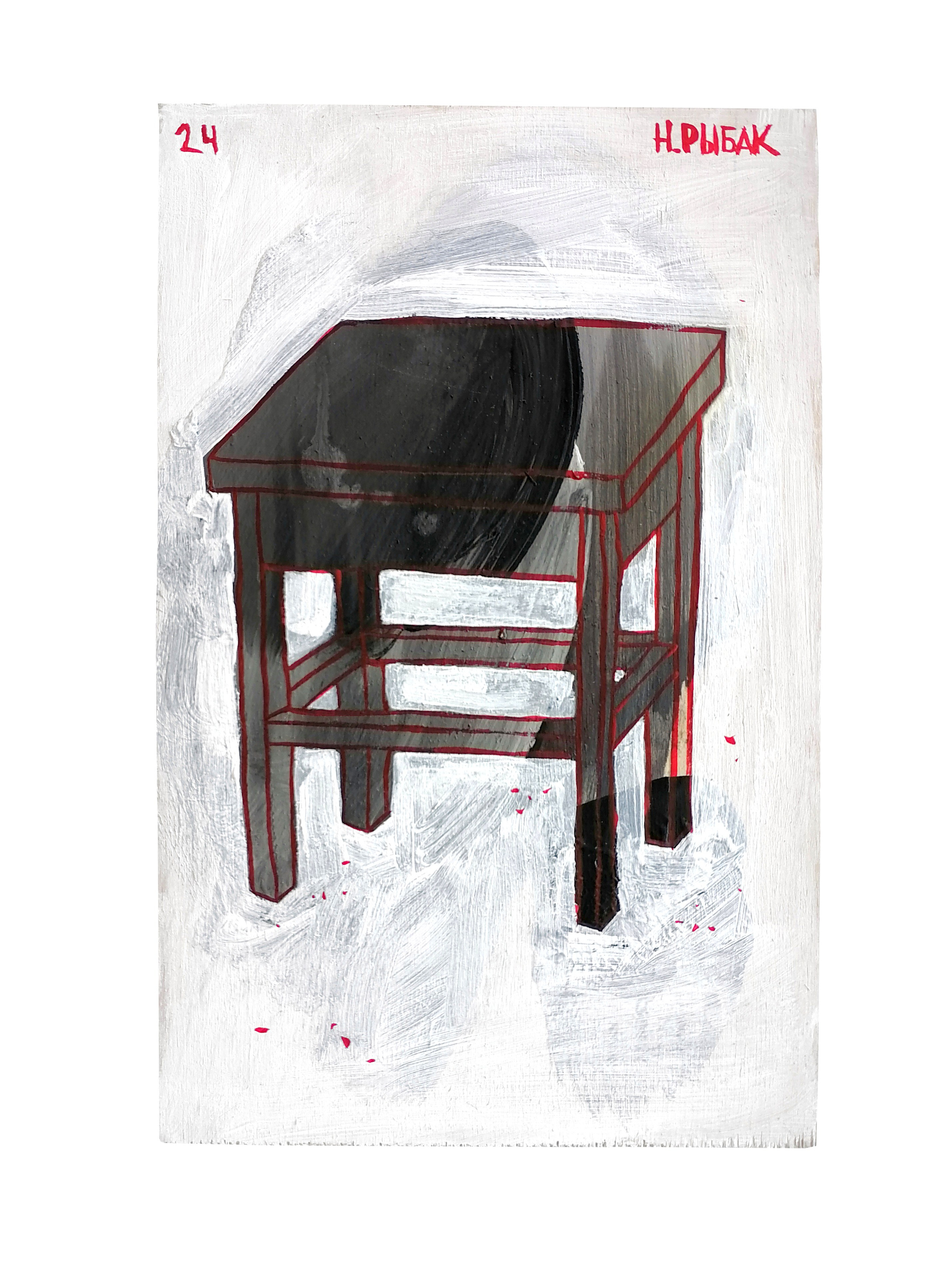 Табуретки на палитрах. Художник Рыбак Николай