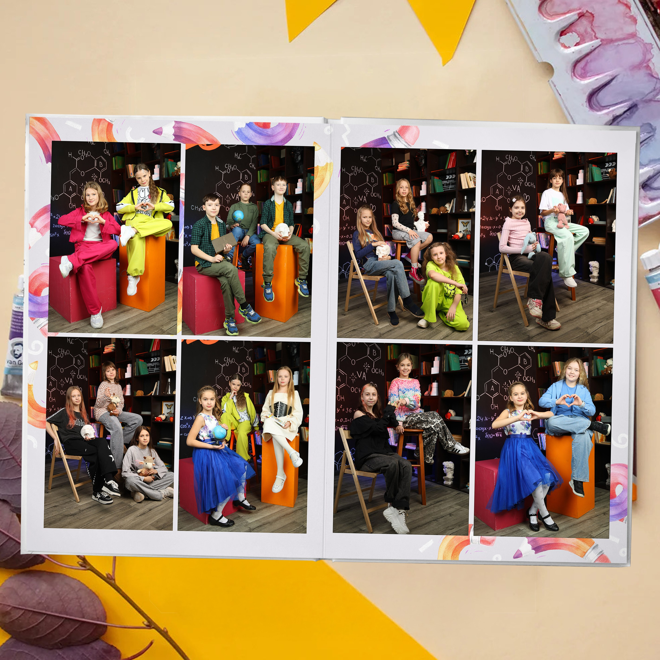 Дизайн "Цветные карандаши" — яркие выпускные альбомы в Красноярске от AlbomKras 🖍️📚. AlbomKras -выпускные альбомы Красноярска с авторским дизайном и качественной фотосъемкой! ⭐⭐⭐⭐⭐ 5.0