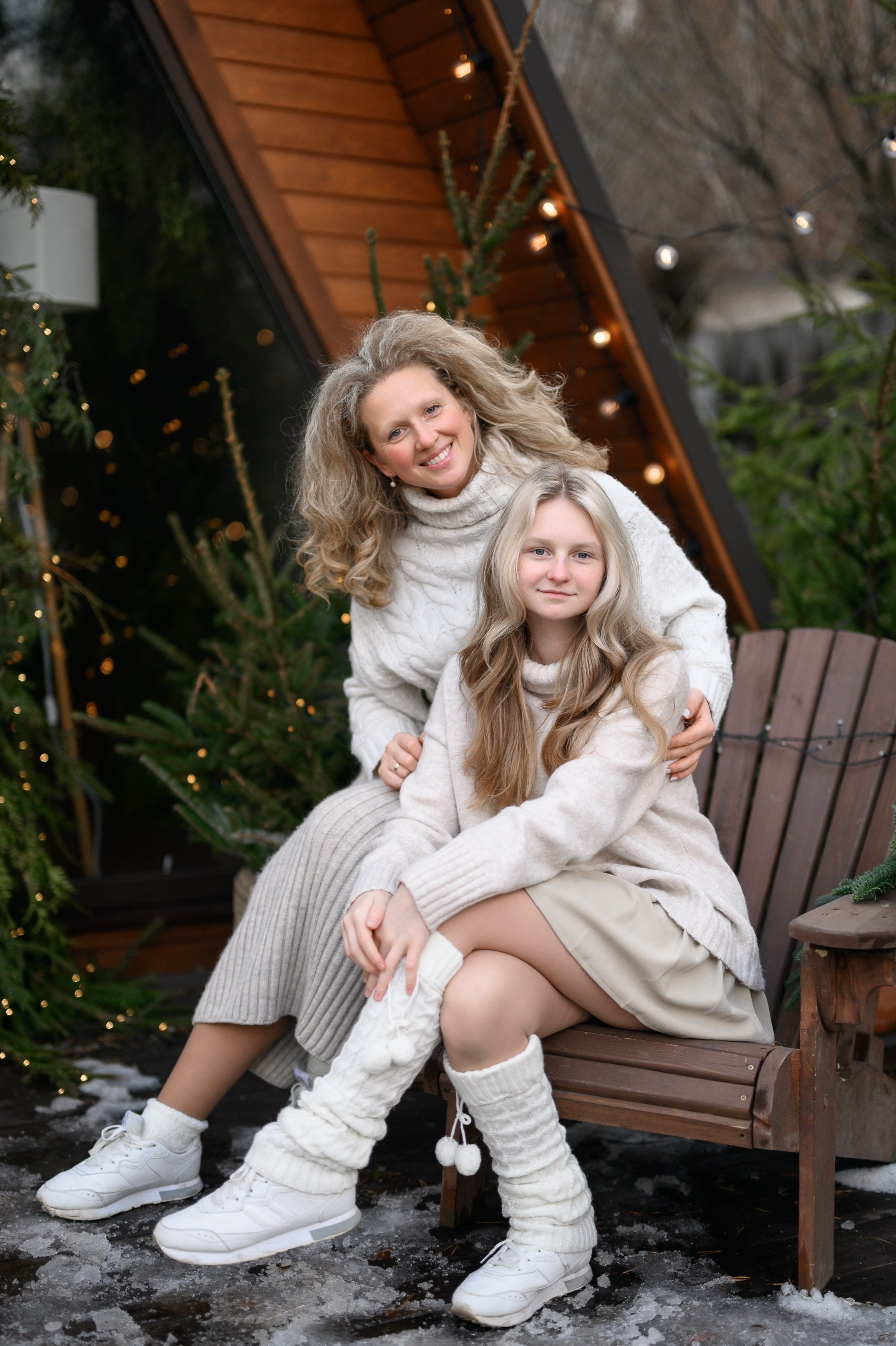 Семейная новогодняя съёмка в а-фрейм доме. Semerlina.ru