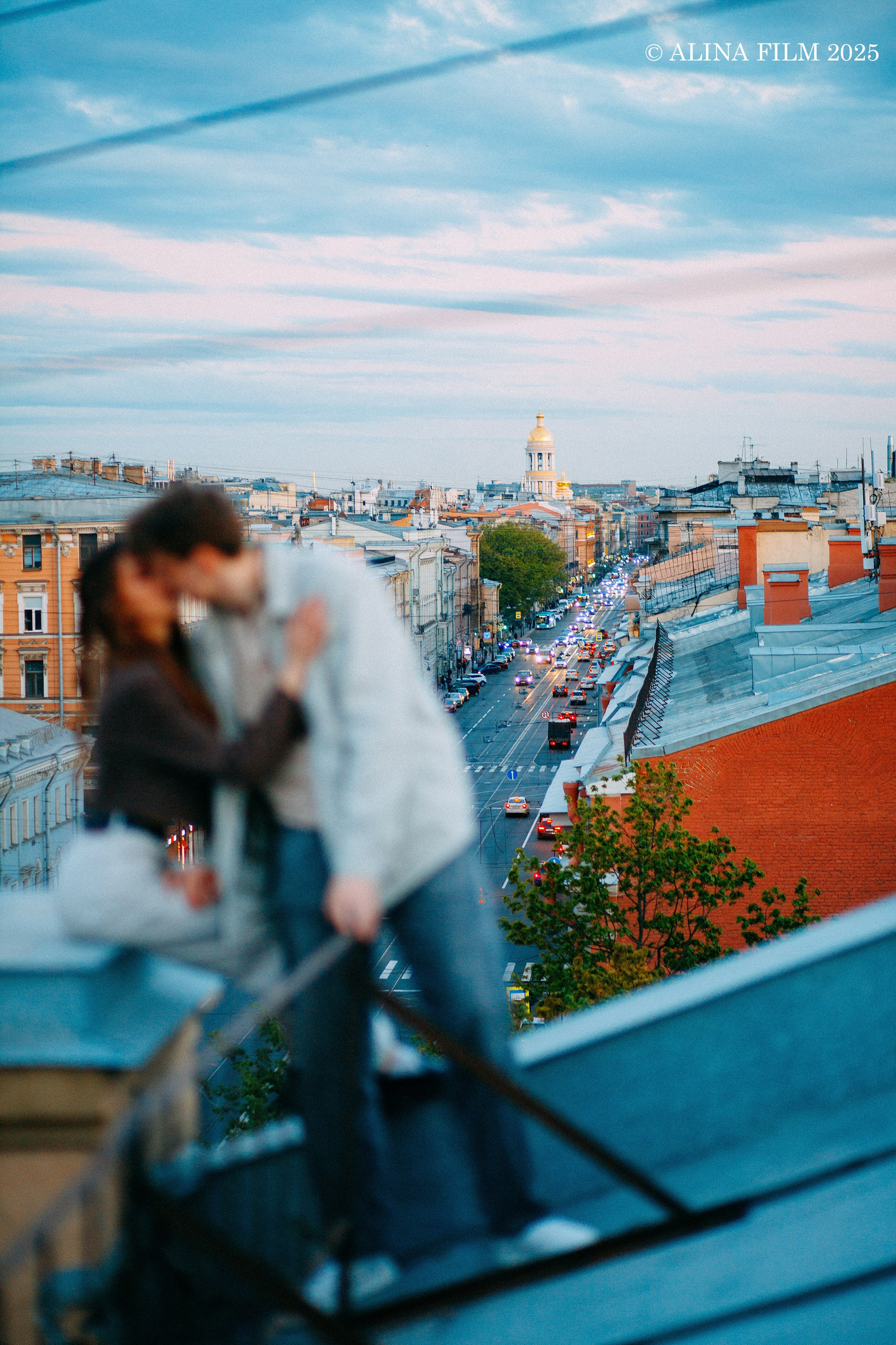 Фотосессия на крыше в Питере (лавстори). Фотограф в Санкт-Петербурге Alina Film