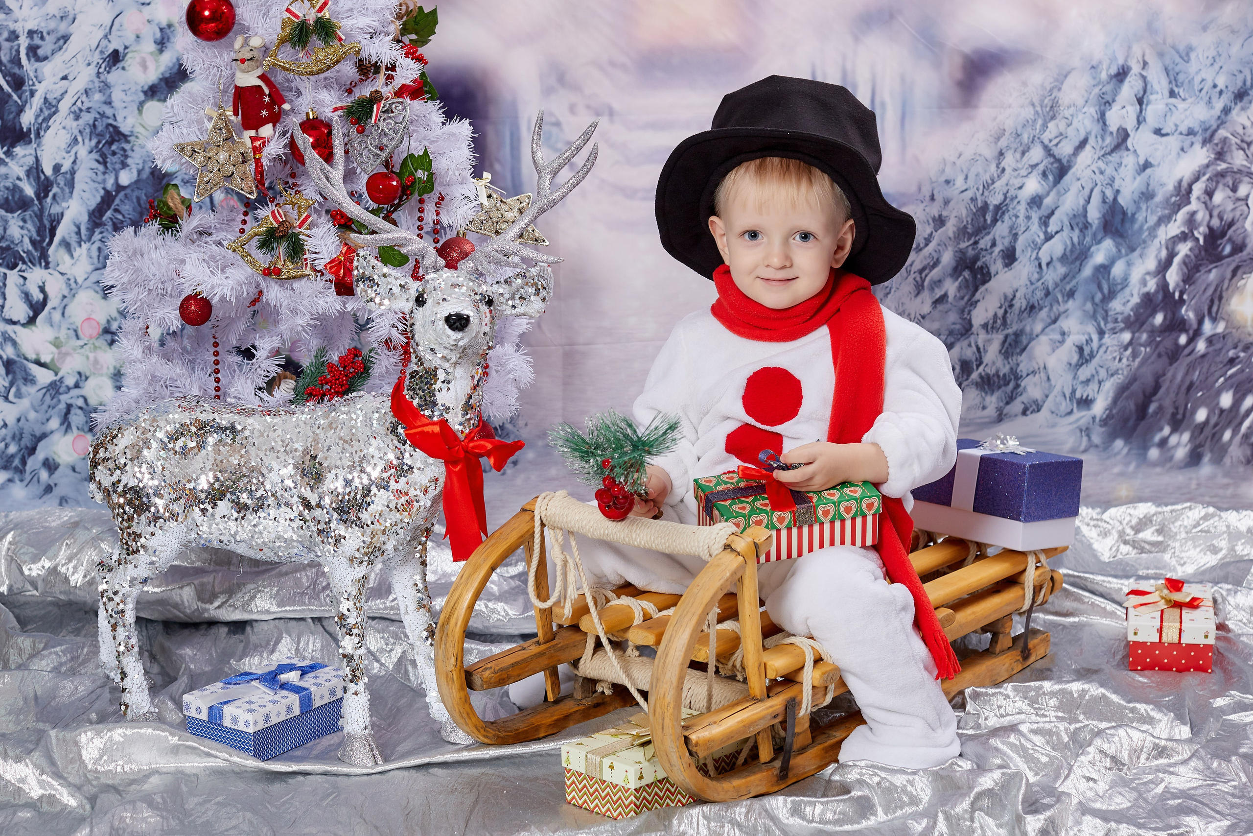 На санях. Детская выездная фотостудия