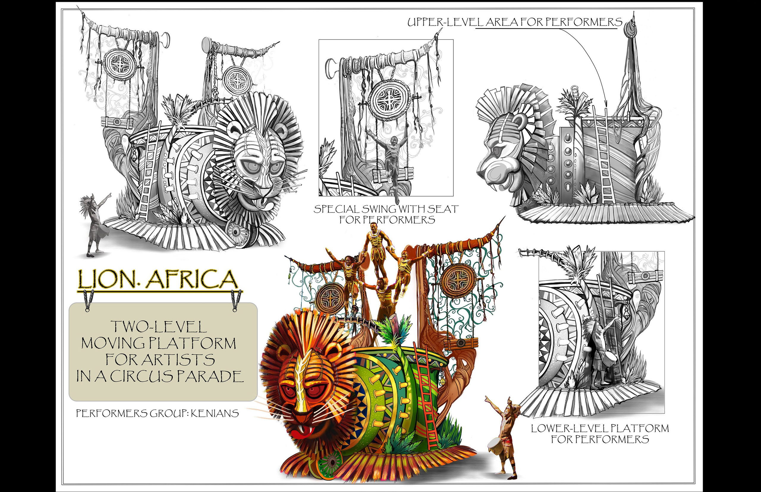 PLATFORMS FOR THEMED PARKS. Munina Dina. Set design portfolio