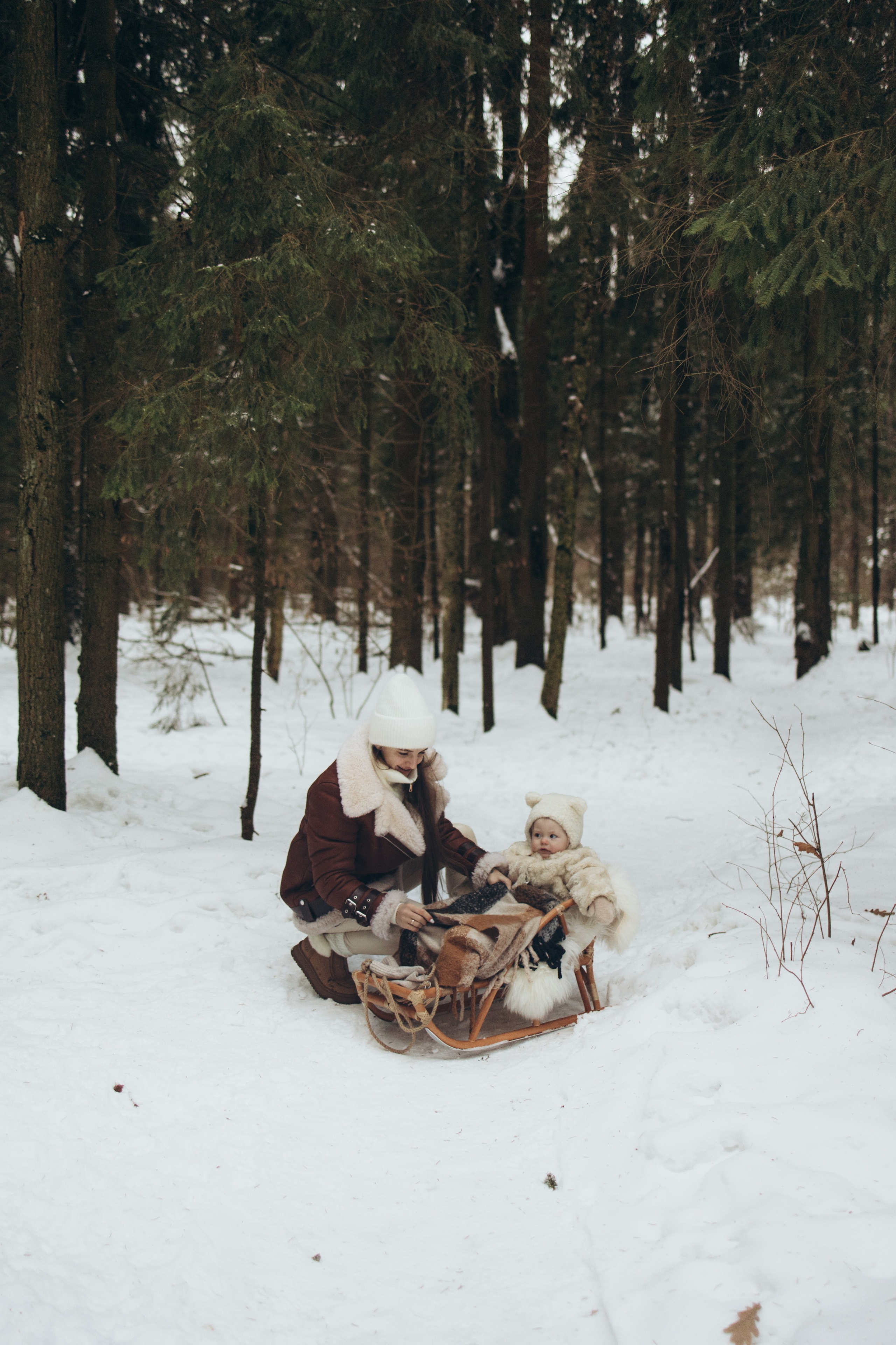 Снежный лес. Семейный фотограф в Москве Виктория Ястребинская