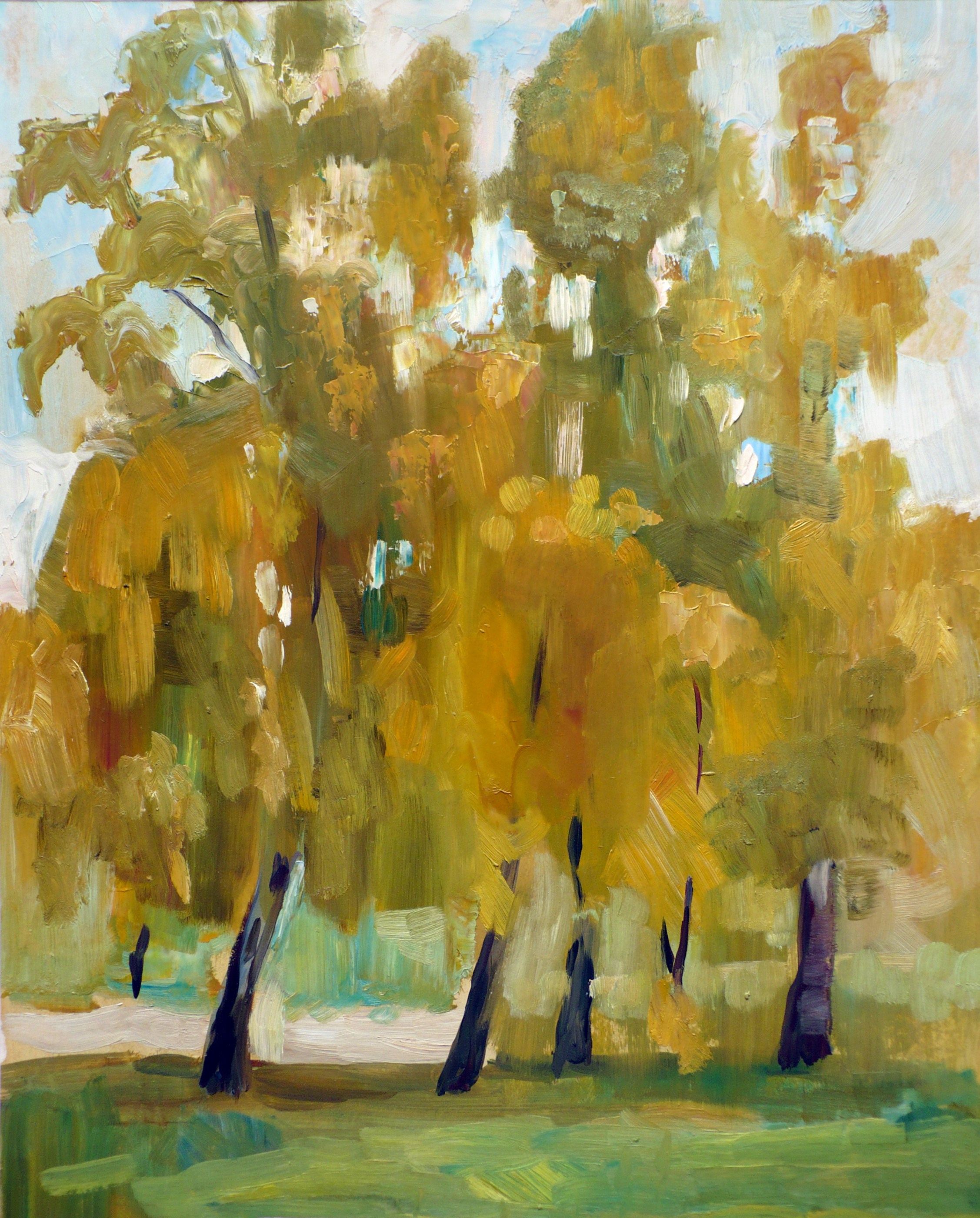 Березы. Картон, масло. 2007 год.