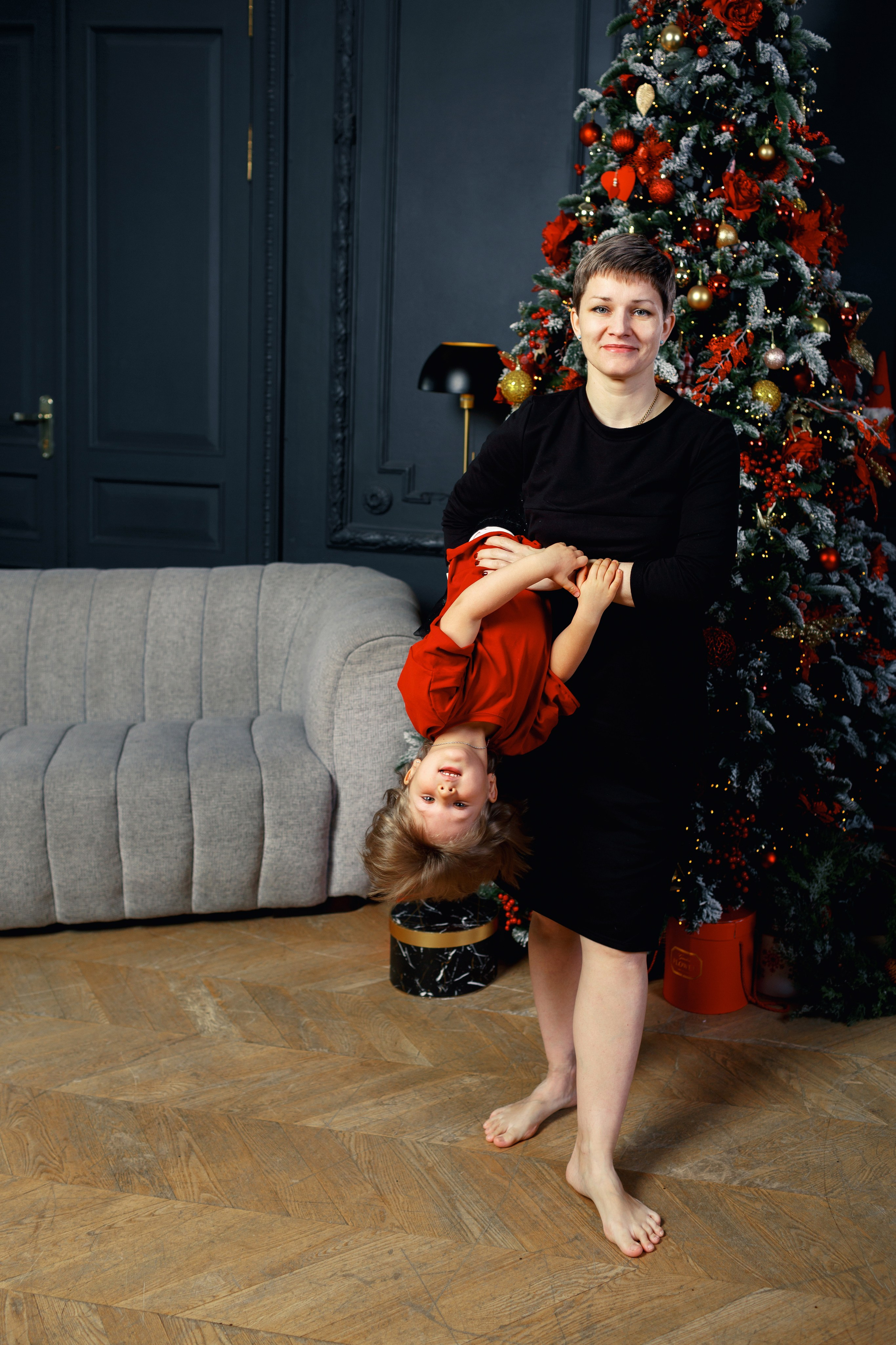 Новогодняя съемка Анны, с детками, Женей и Славой. Портретный и репортажный фотограф в Санкт-Петербурге Андрей Воробьев