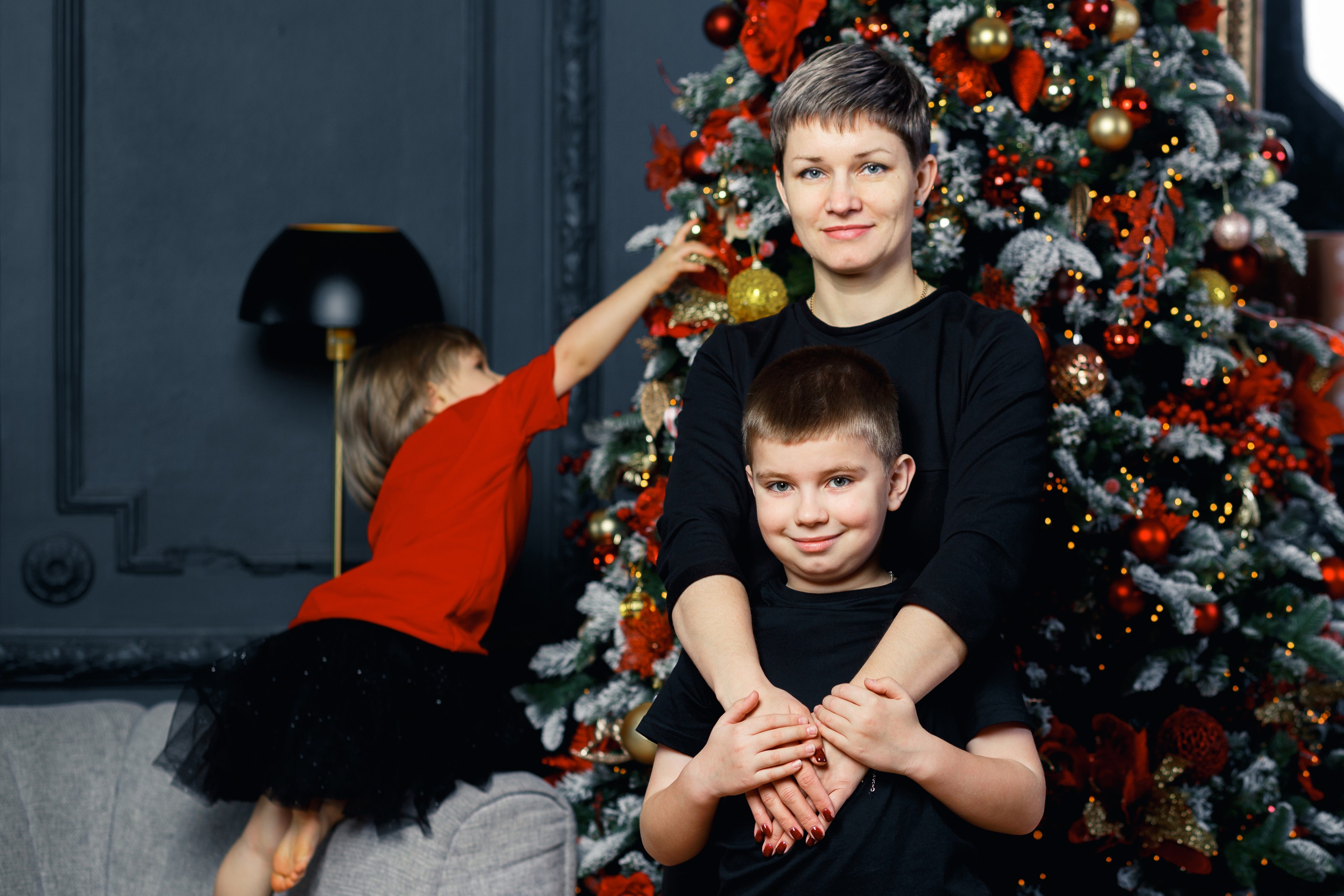Новогодняя съемка Анны, с детками, Женей и Славой. Портретный и репортажный фотограф в Санкт-Петербурге Андрей Воробьев