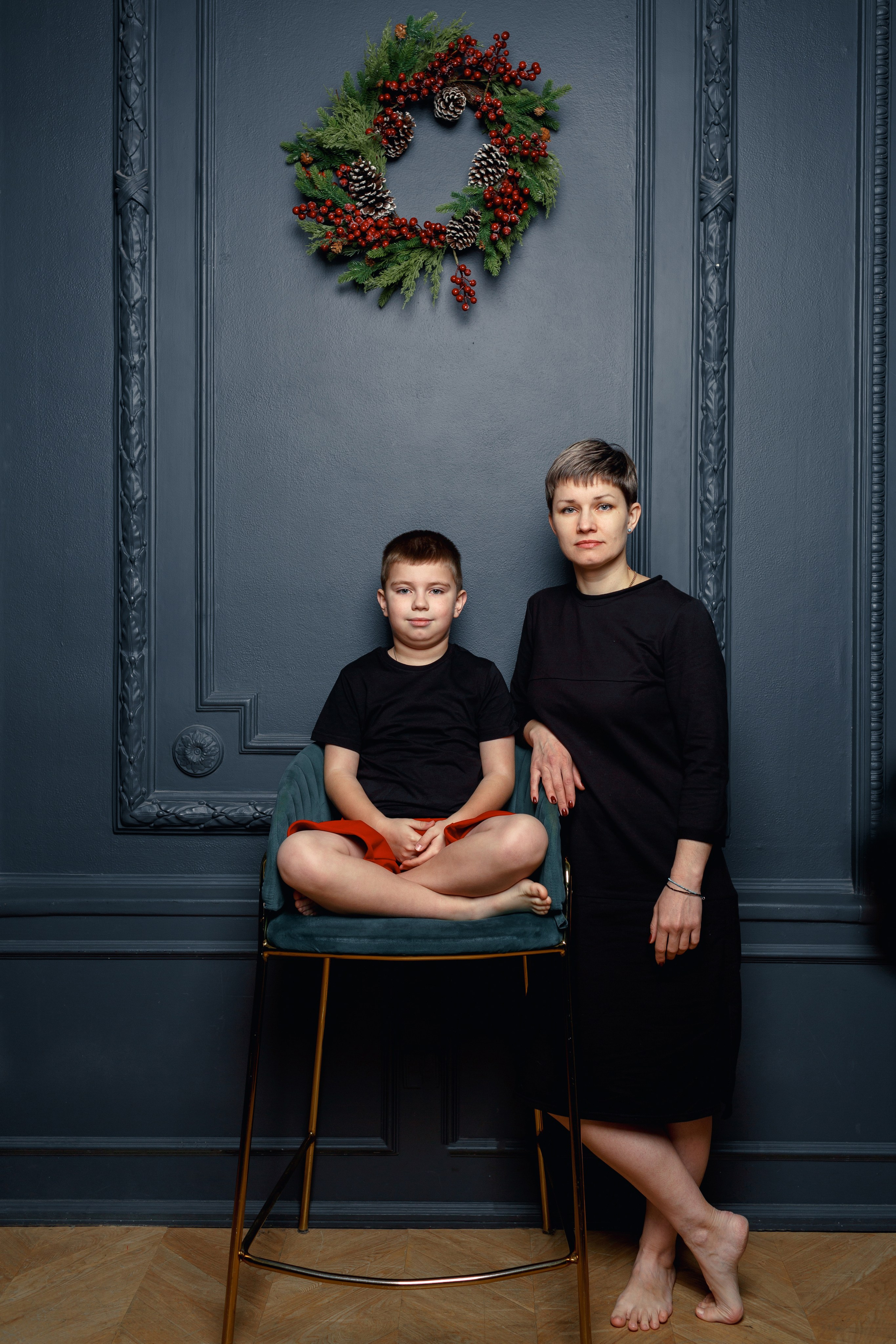 Новогодняя съемка Анны, с детками, Женей и Славой. Портретный и репортажный фотограф в Санкт-Петербурге Андрей Воробьев
