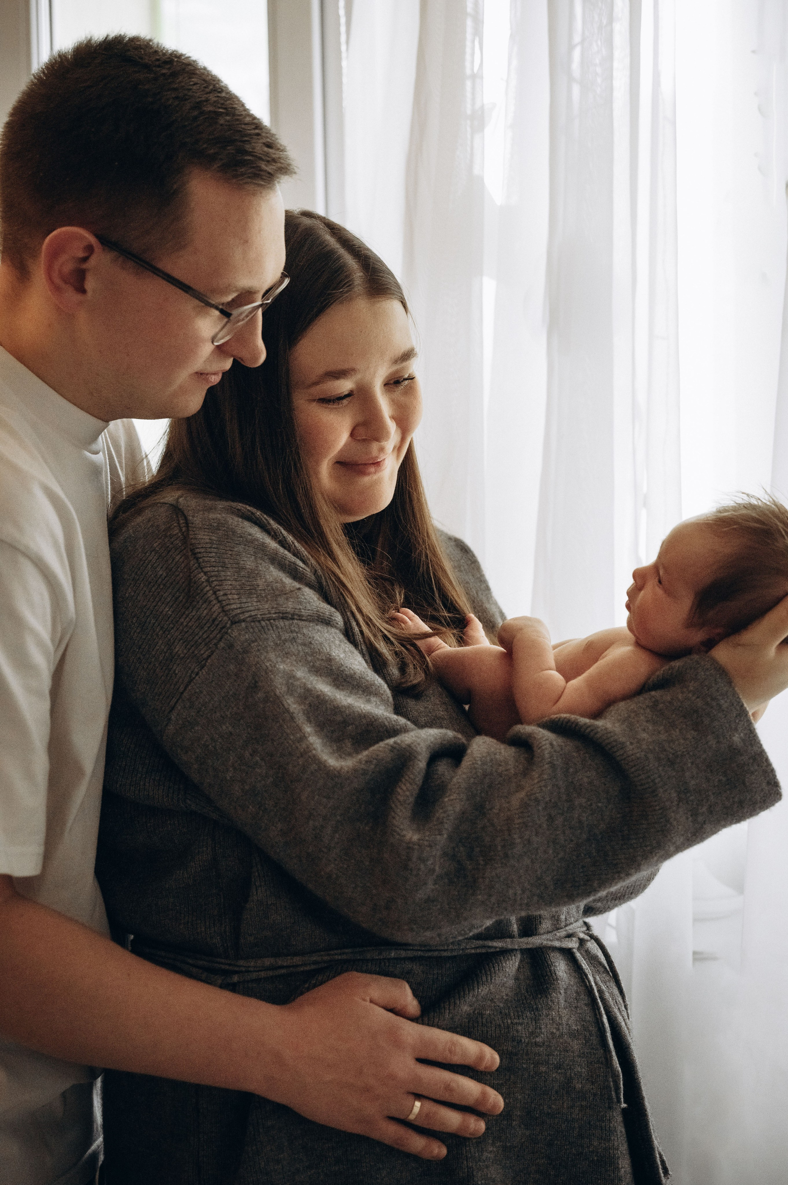 Анна, Вячеслав и Евгений. Фотограф беременности и семьи, домашние съемки, Ньюборн