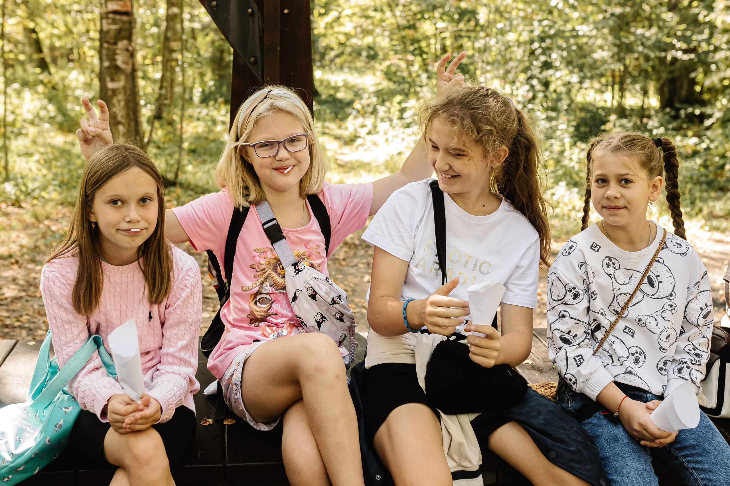 Репортаж школьной прогулки в парке. Семейный и женский фотограф в Москве Надежда Воробьева