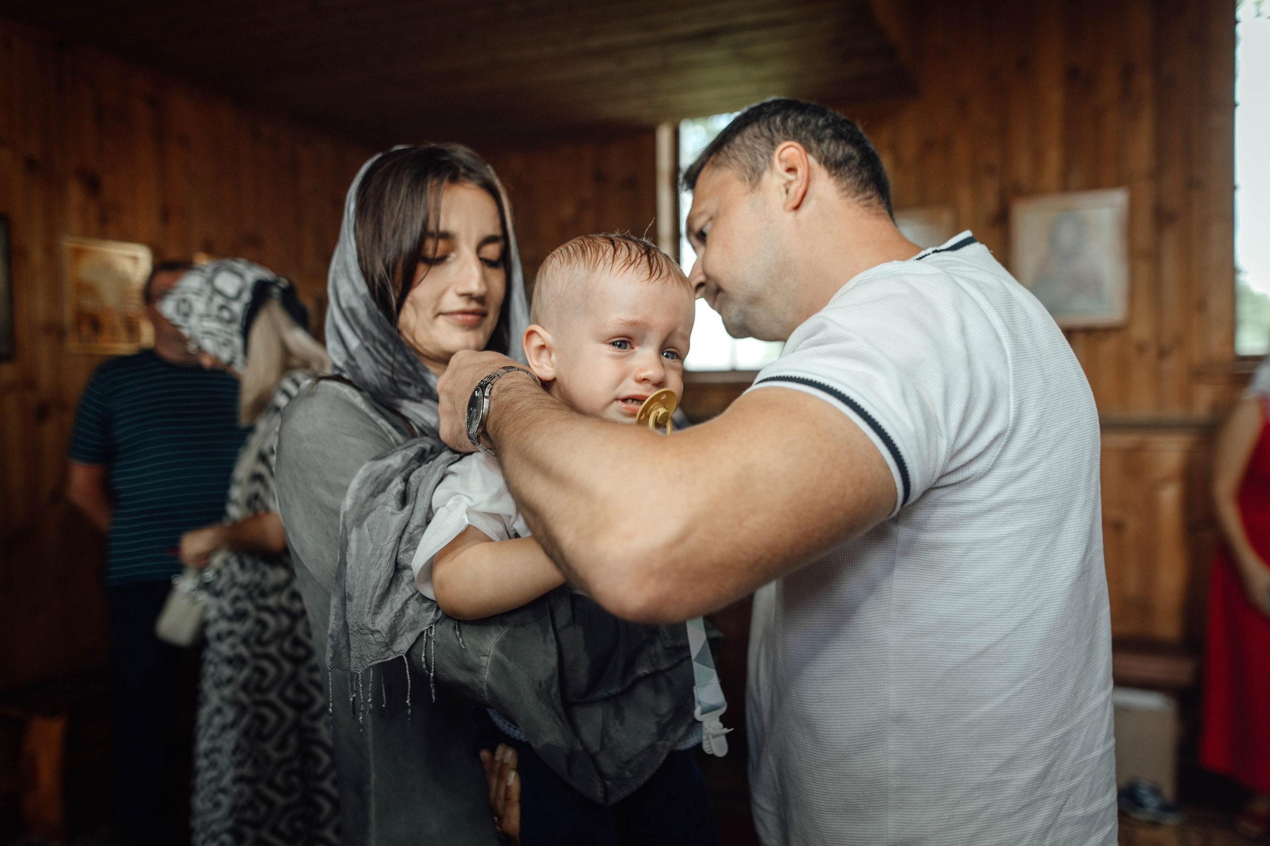 Крещение Тимофея, д. Киевец, храм Святой Троицы, август 2025