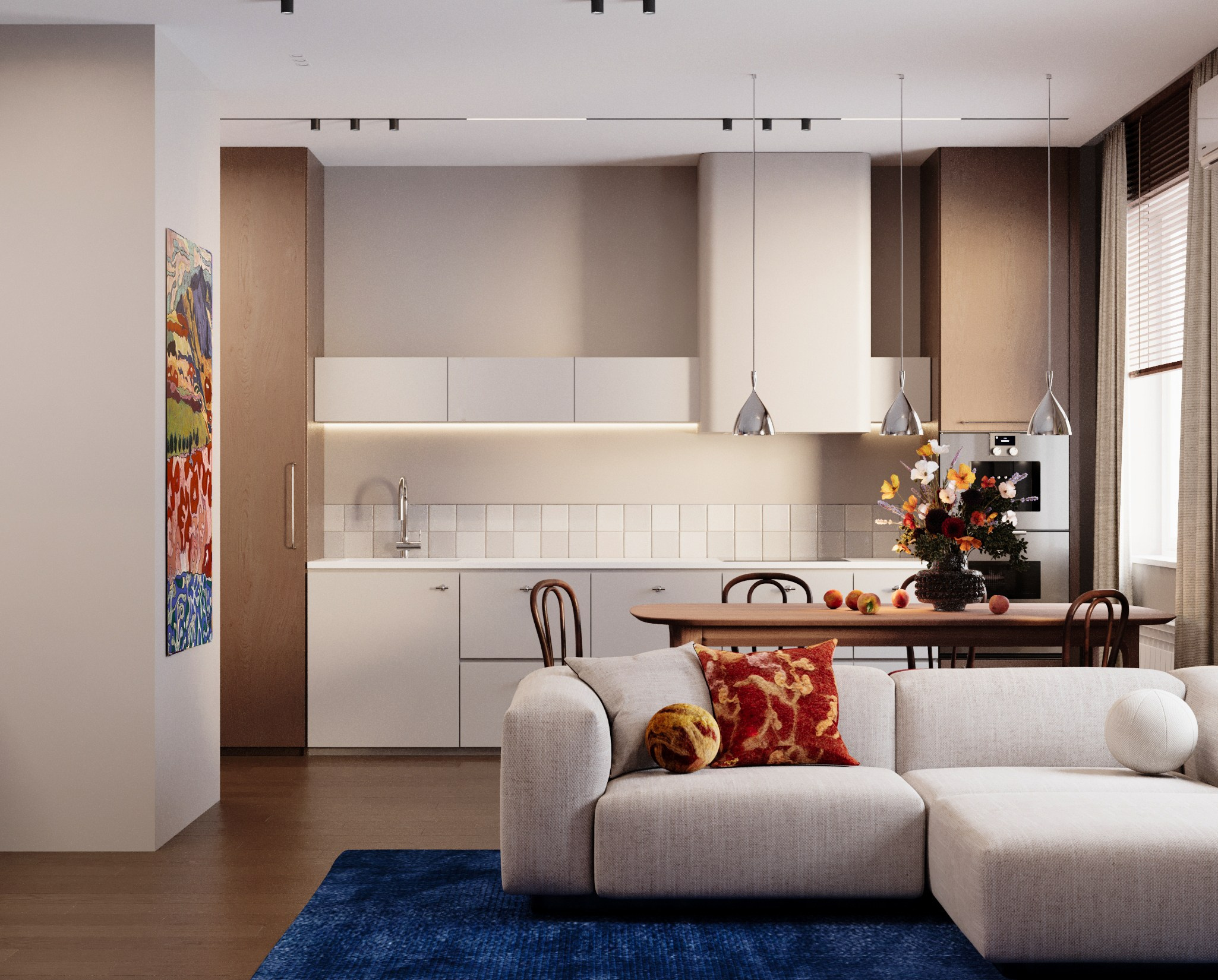 Квартира для молодой пары с этническим декором 60 m². SHAIMERDINOVA INTERIORS