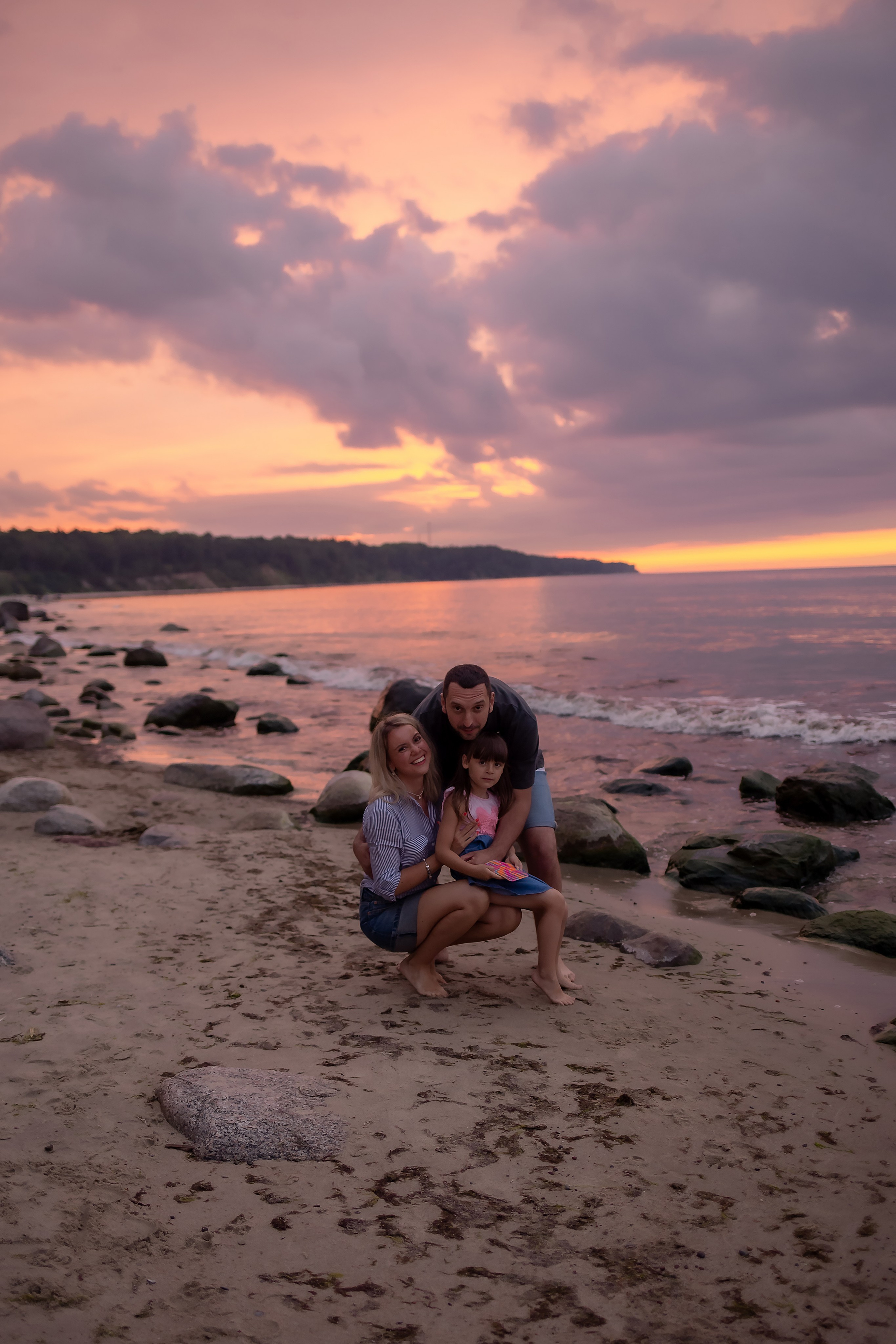 Есеня, Леня и Аня. Закат в Куликово. Фотограф в Калининграде Решетникова Алина
