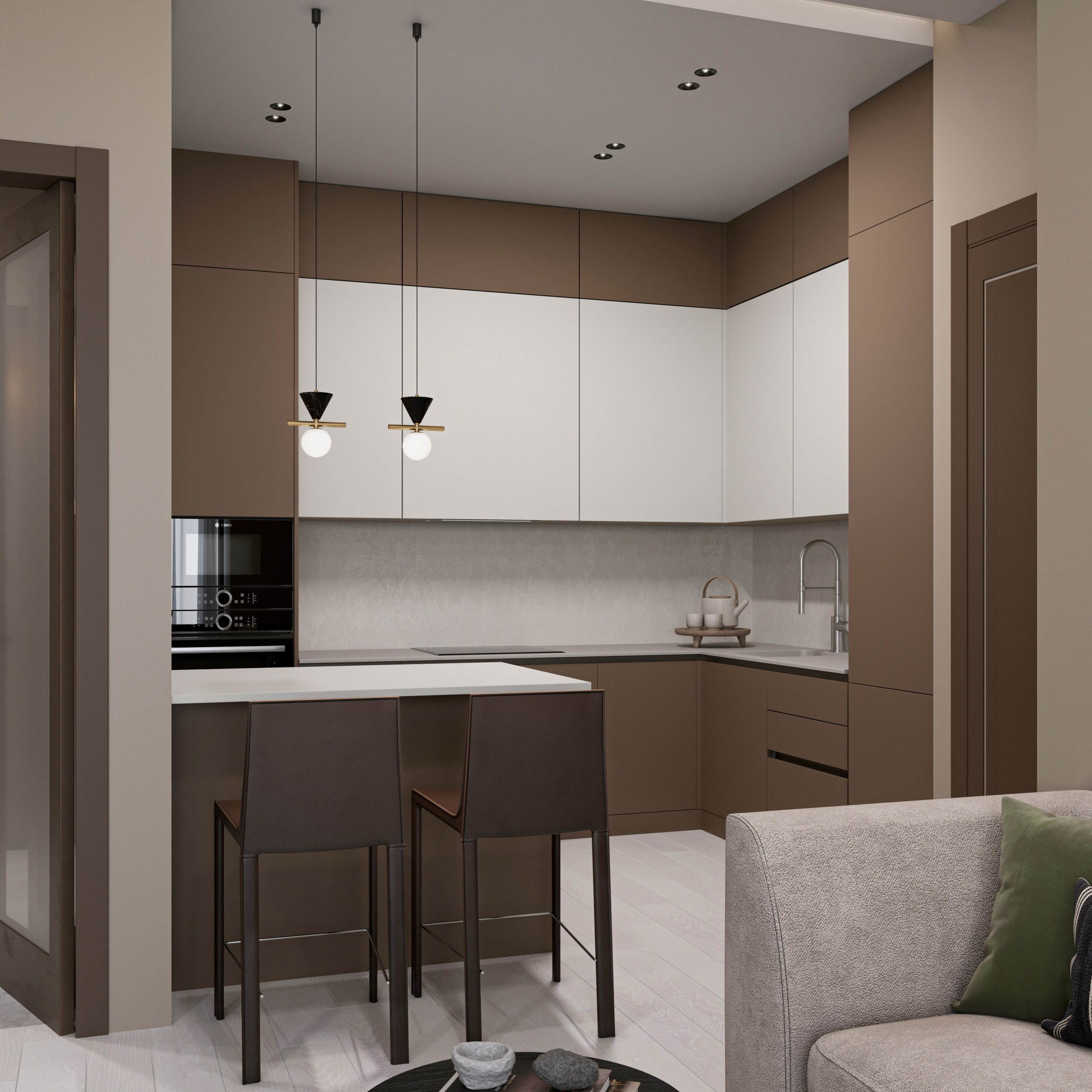 Neva House. 3D visualization of exteriors and interiors