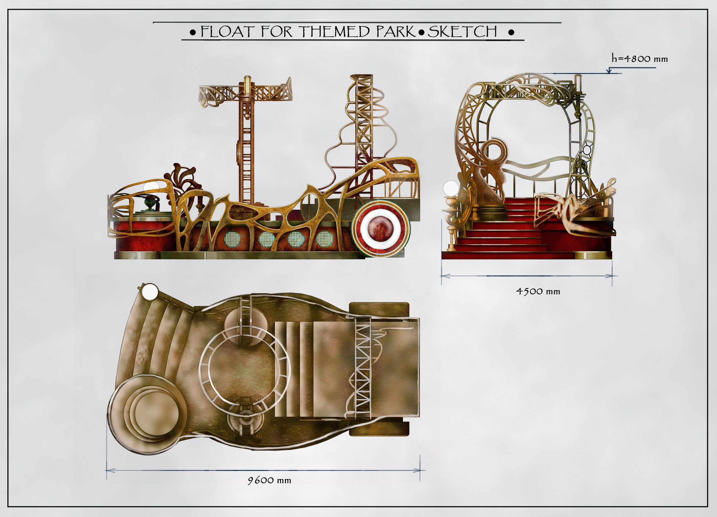 THEME PARK FLOATS. Munina Dina. Set design portfolio