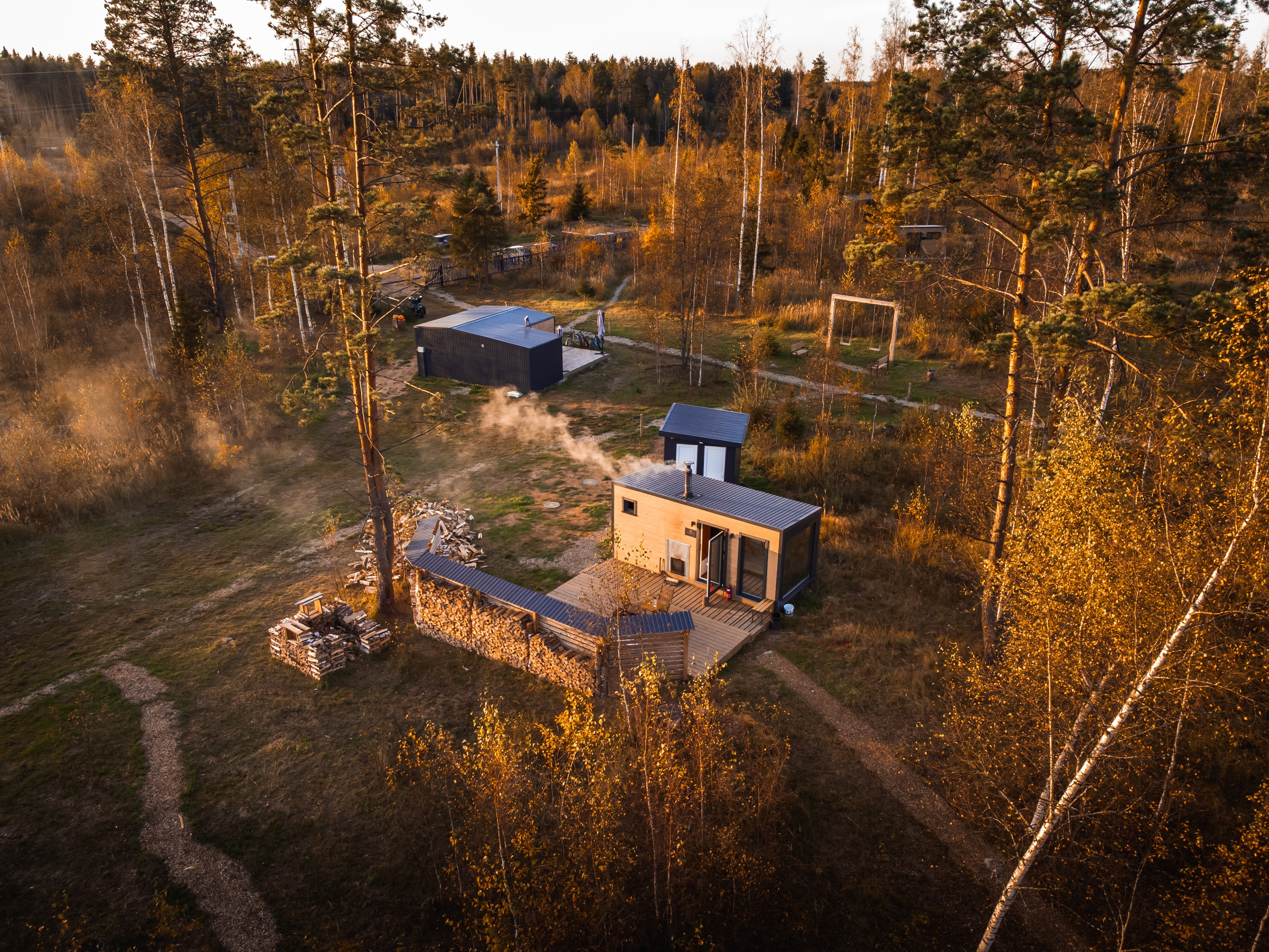 Баня, осень, дым из печки, лес, природа, база отдыха, загородный клуб, "ПОБЕГ ИЗ ГОРОДА"