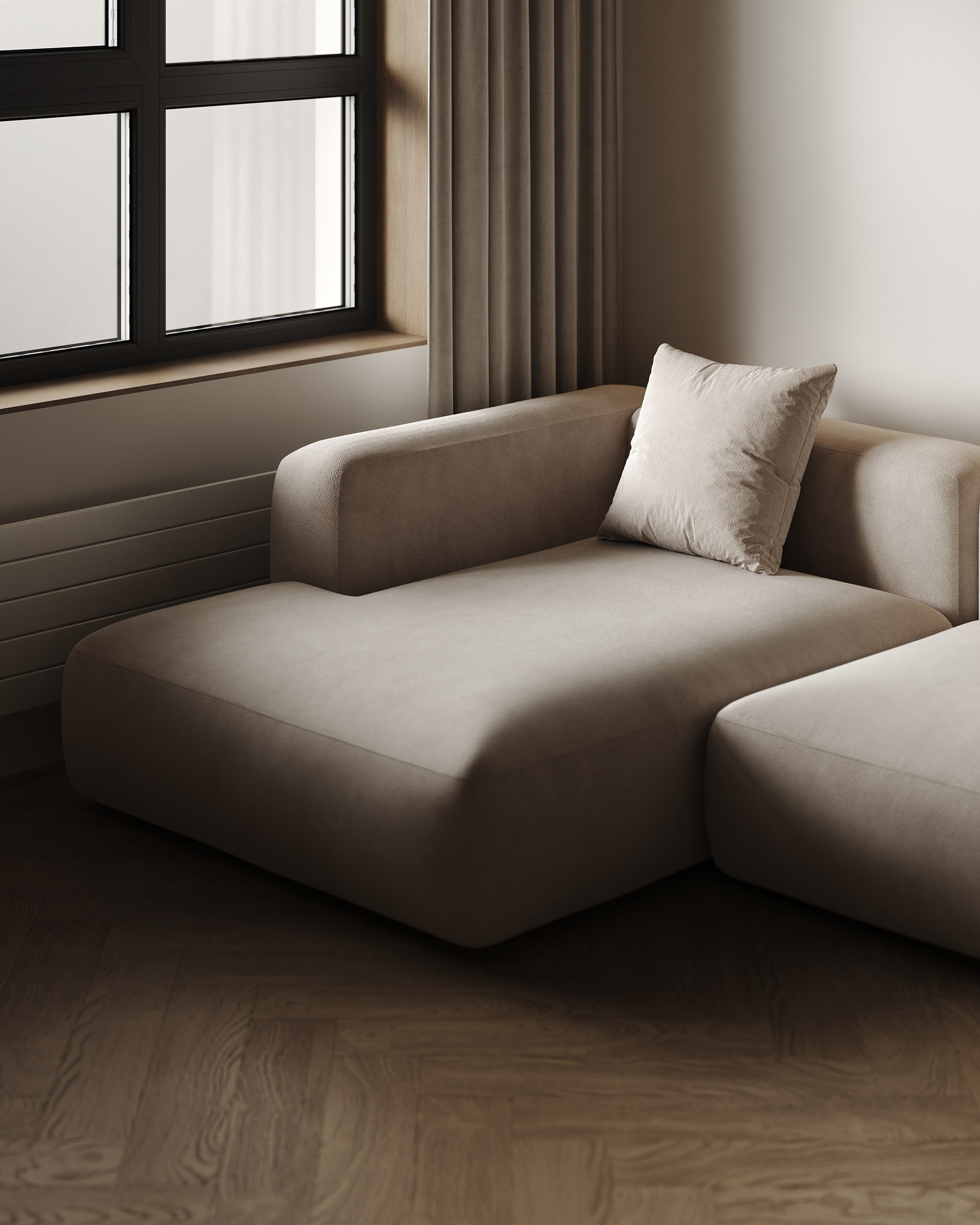 Кухня-гостиная ЖК «Парк столиц». 3D визуализация интерьера Надежда Соколова