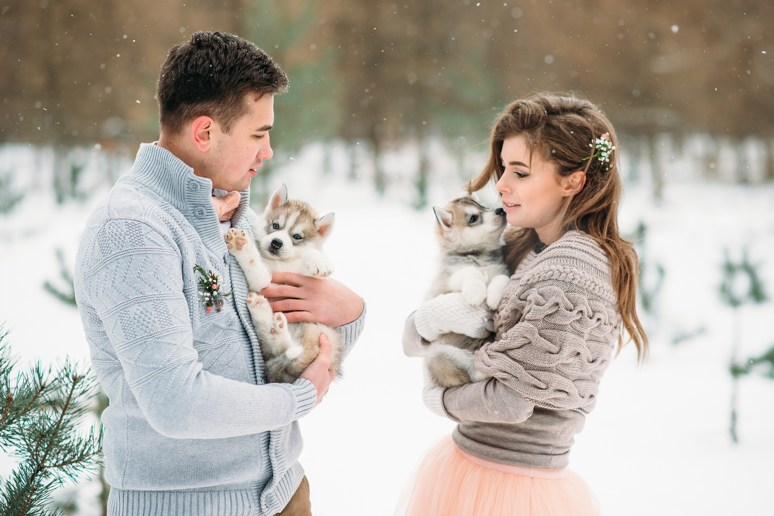 Свадебная съемка зимой на улице