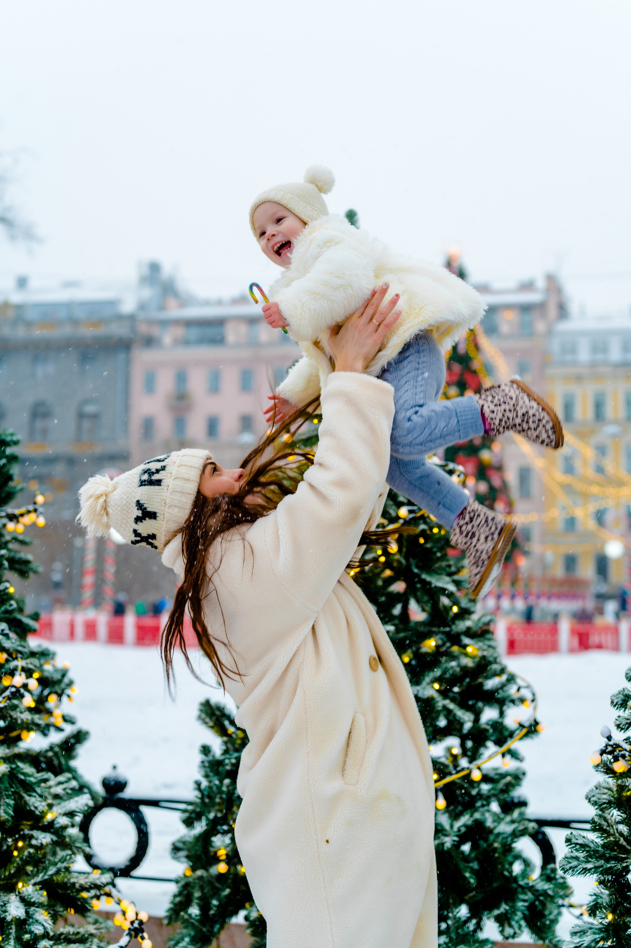 Новогодняя фотосессия на Манежной площади. Свадебный и семейный фотограф Евгения Кононова