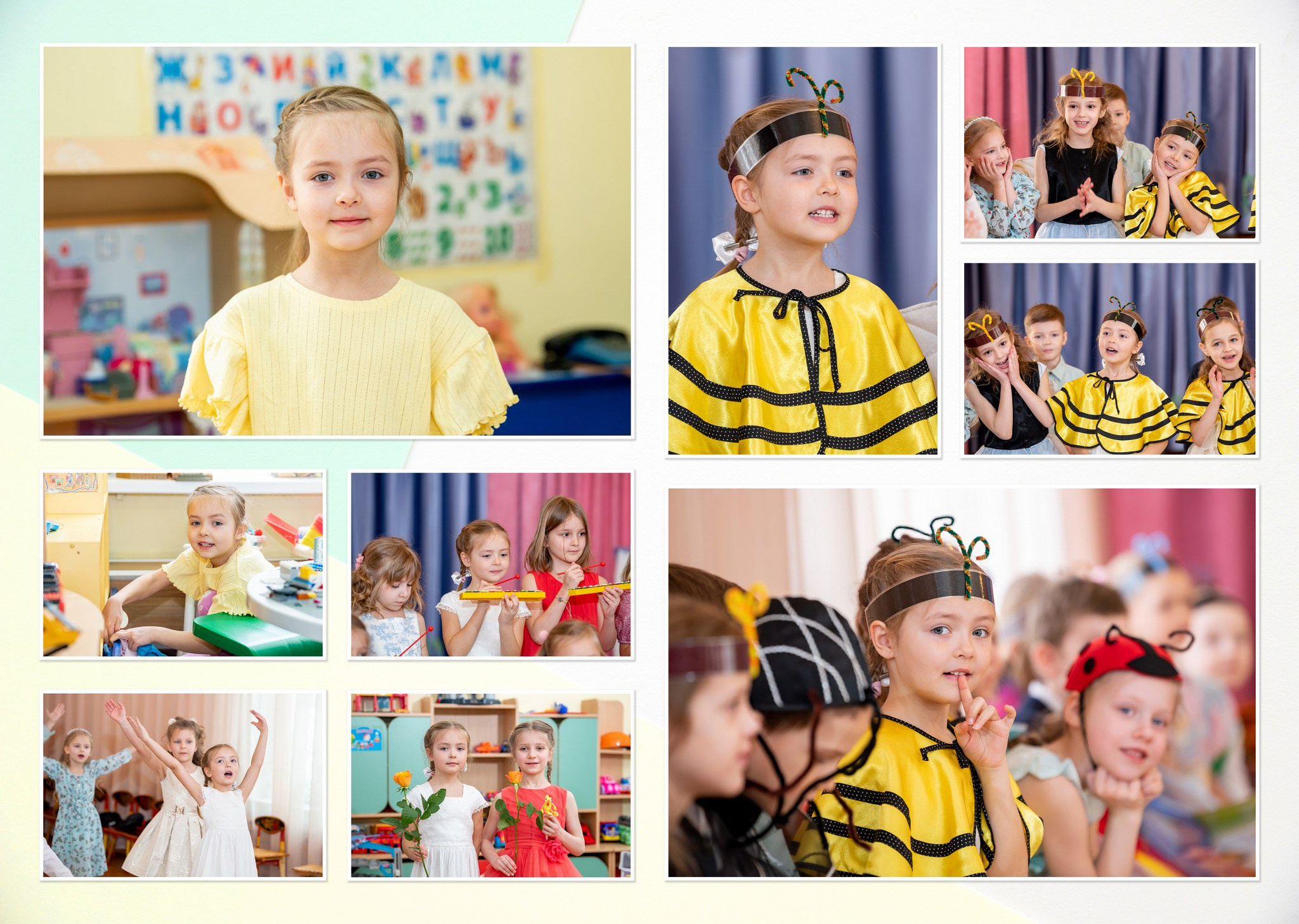 Альбом Стандарт А4 5 разворотов для детского сада. Профессиональная репортажная фотосъёмка, создание выпускных альбомов