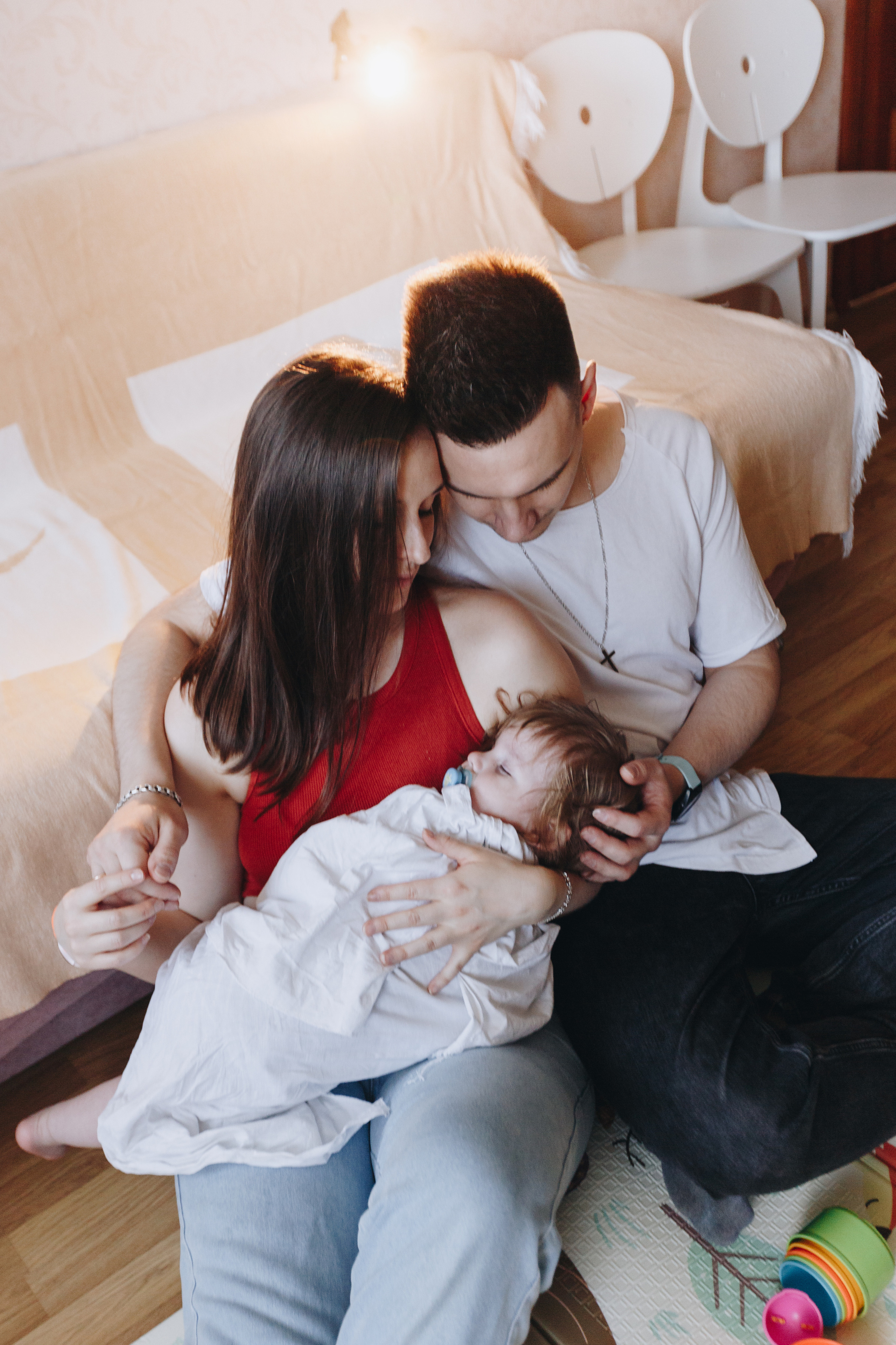 Мама, папа и малыш, общее семейное фото