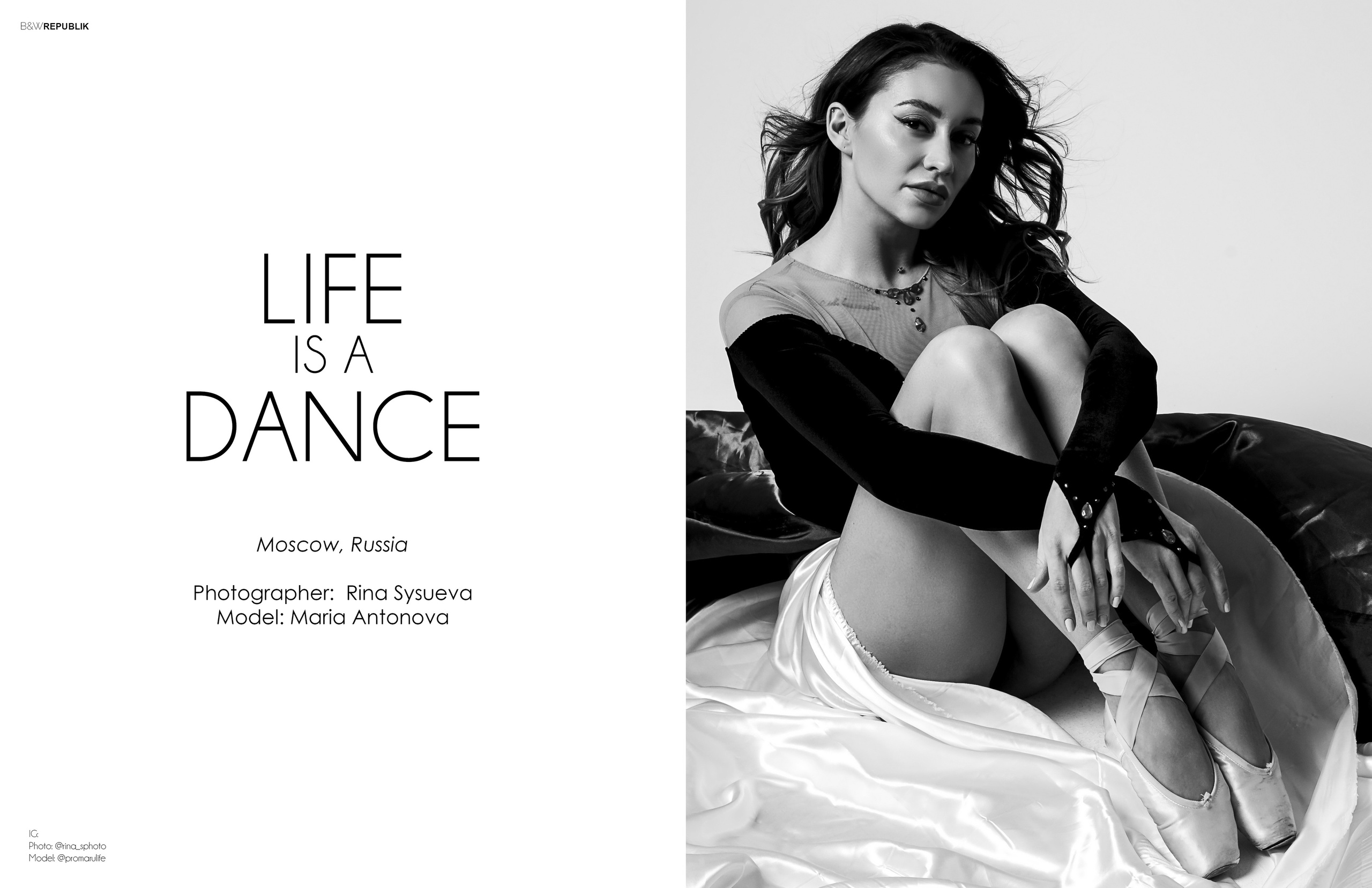 Публикация в журнале Republik: B&WRepublik. Бренд‑фотограф в Москве | Rina _Sphoto — личный и бизнес‑контент