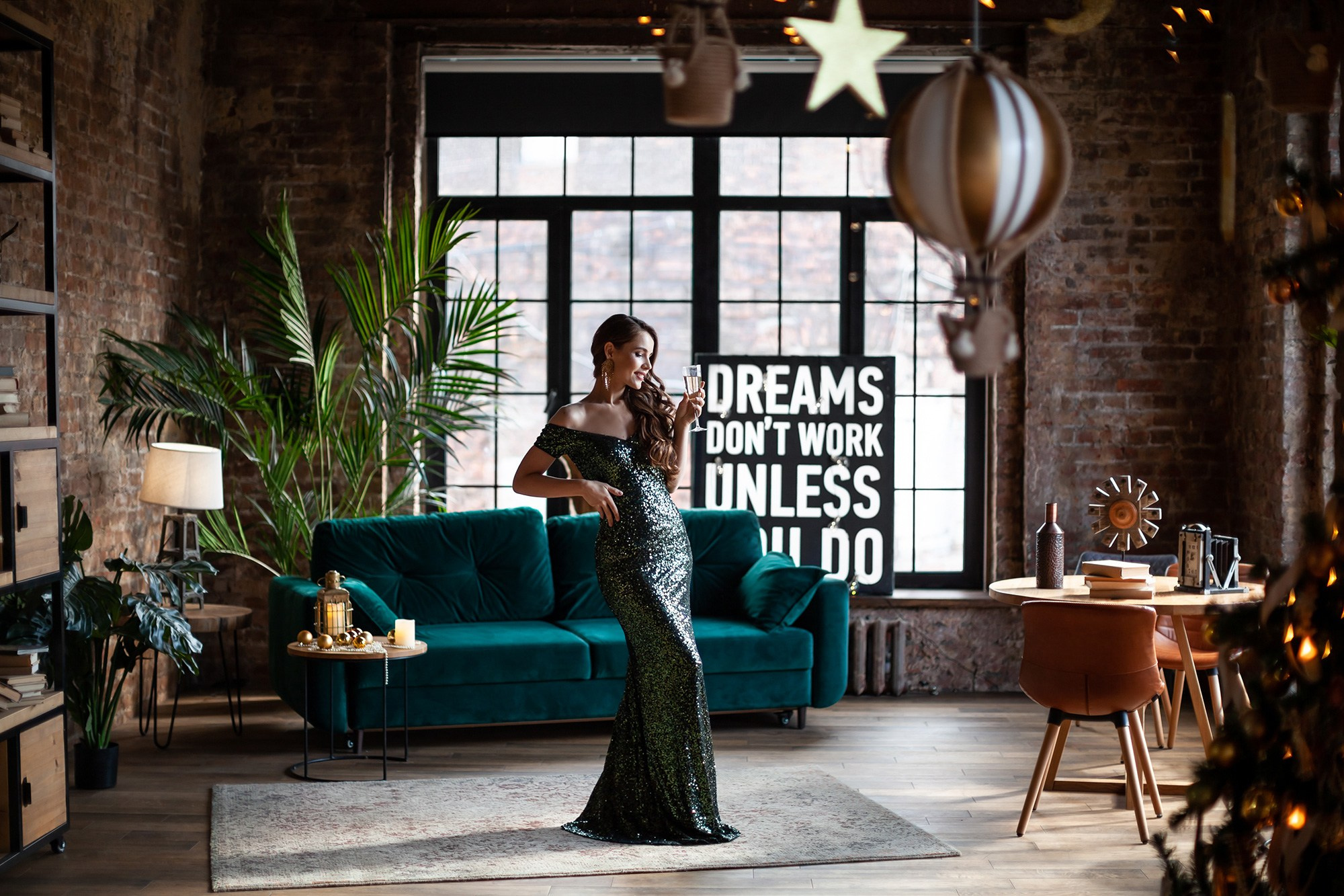 Идеи для новогодней фотосессии в платье