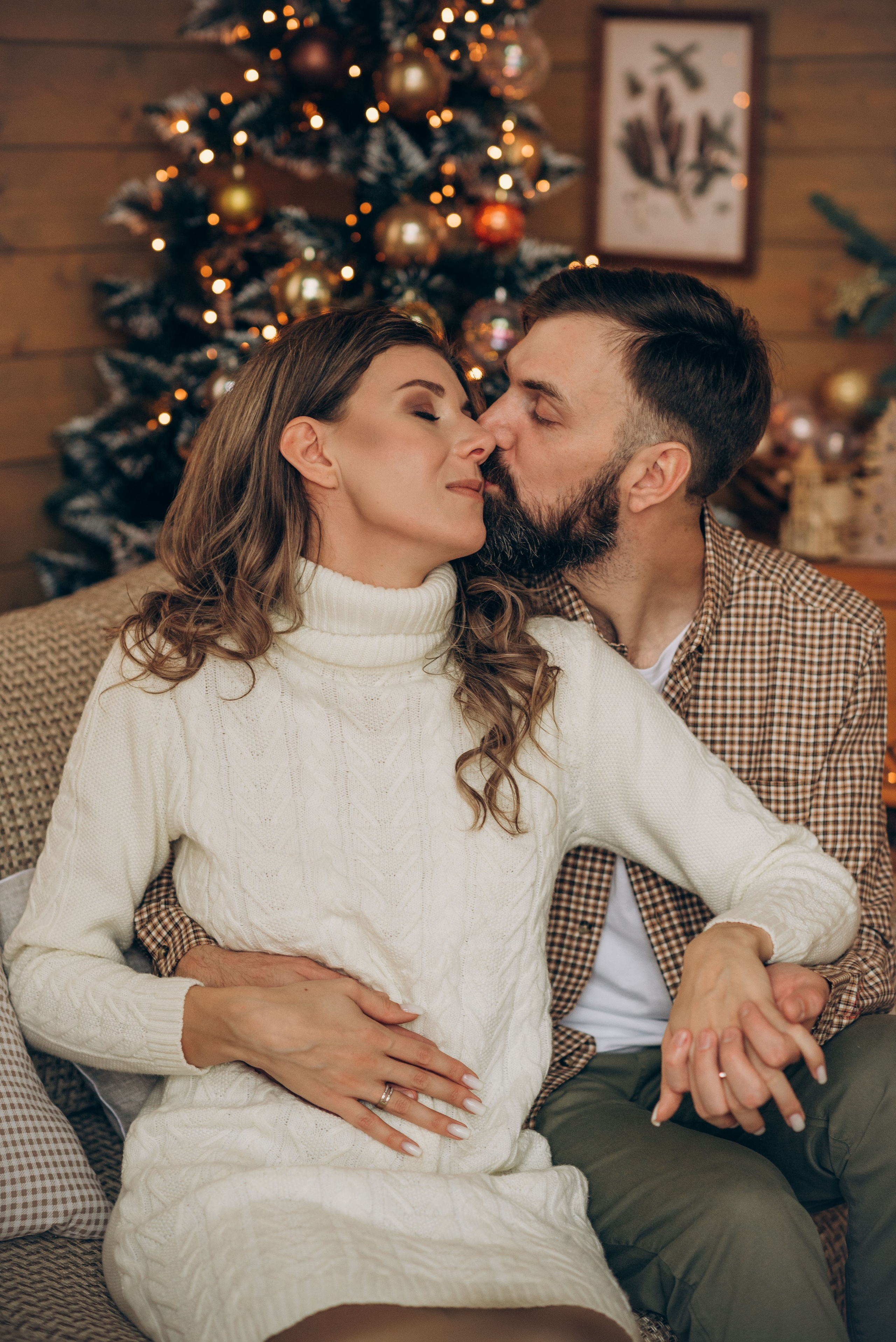 Семейная новогодняя фотосессия в студии. Семейный фотограф в Домодедово и Москве Елена Пичугина