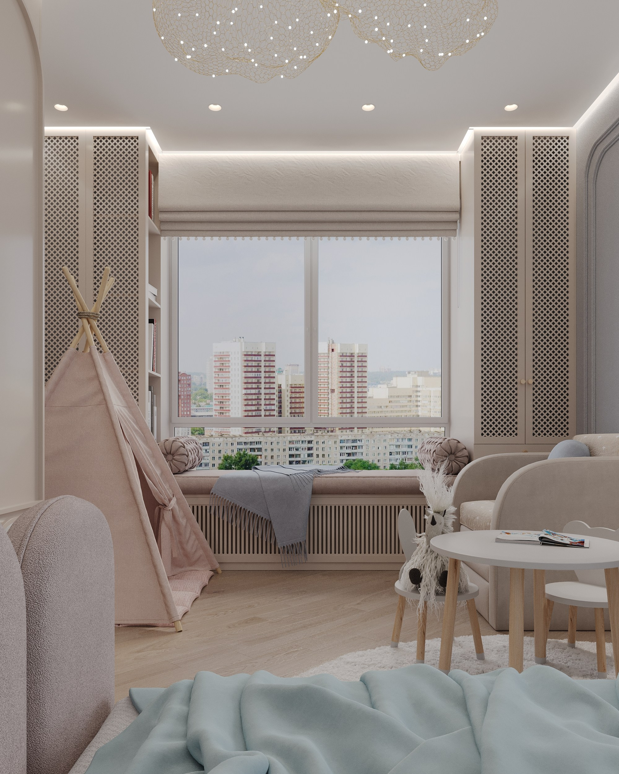 Квартира (санузел+детская комната). Королёва Анастасия | 3D визуализатор