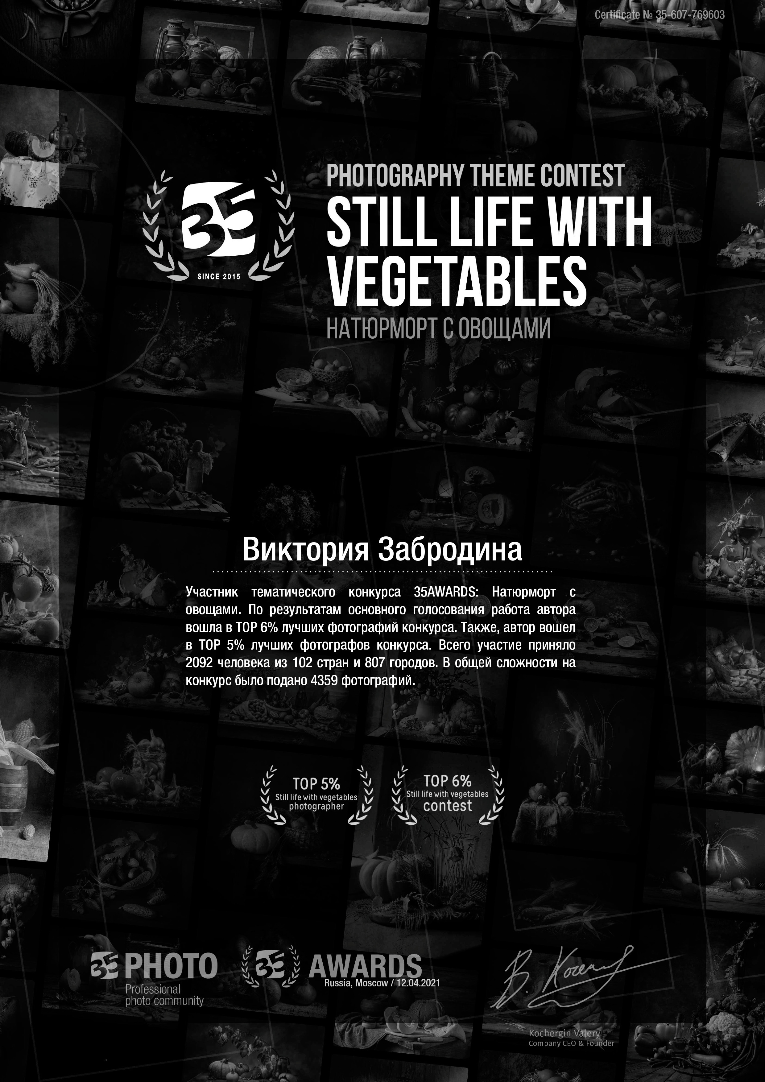 35awards. Арт-фотограф Виктория Забродина