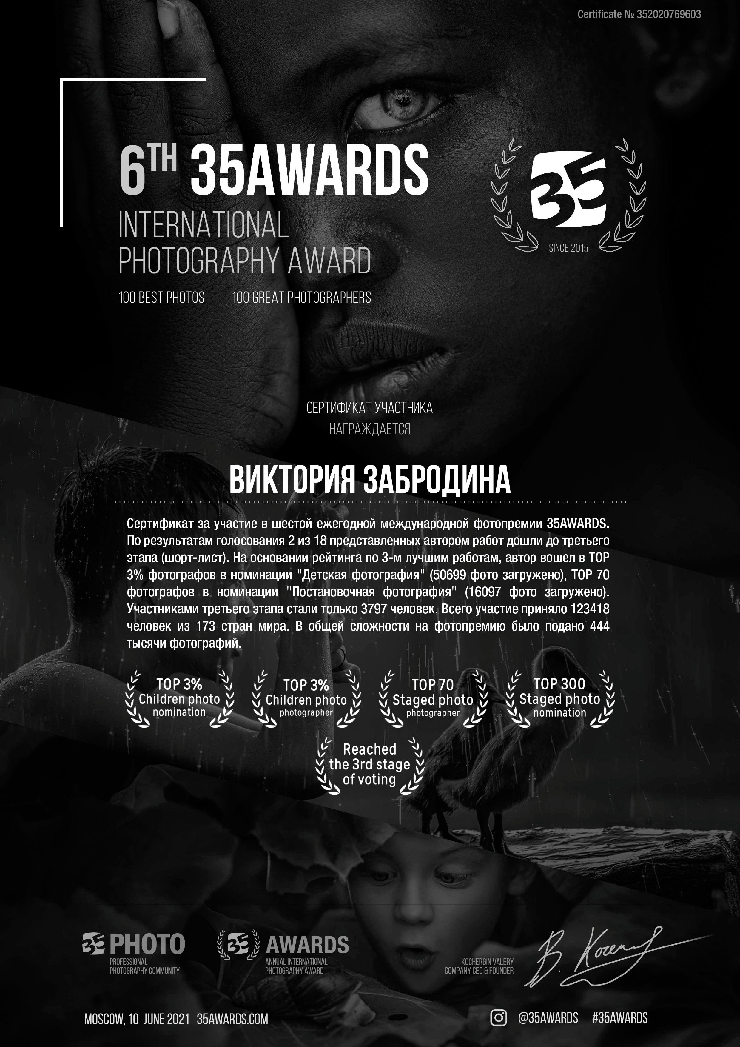 35awards. Арт-фотограф Виктория Забродина
