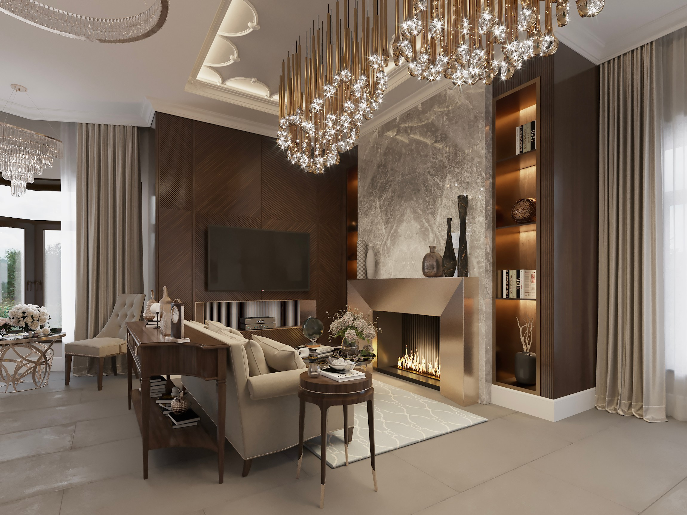 Coastal Cottage — Interior in Modern Classic Style. 3D INTERIOR AND ARCHITECTURE VISUALIZATION