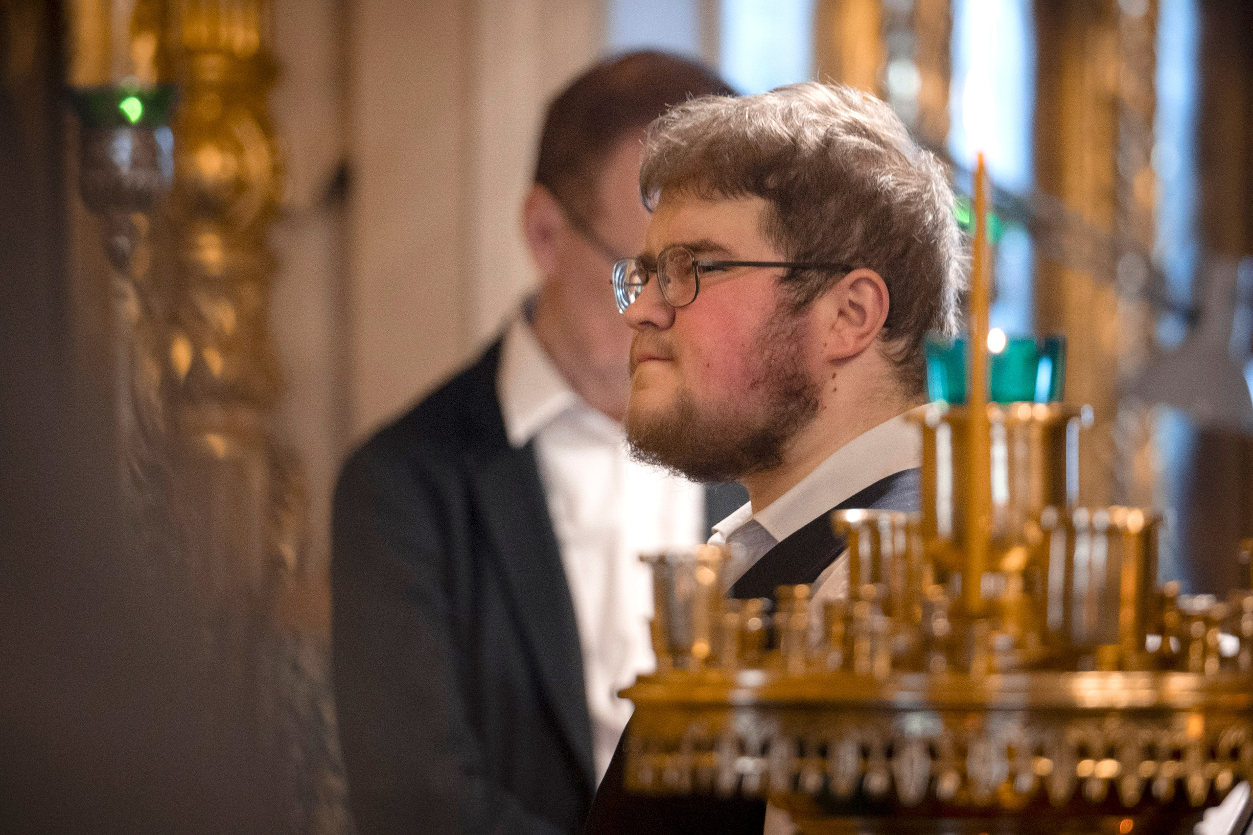 Богородский храм. Вход Господень в Иерусалим. Божественная литургия. Антон и Татьяна Денисенко — В храме