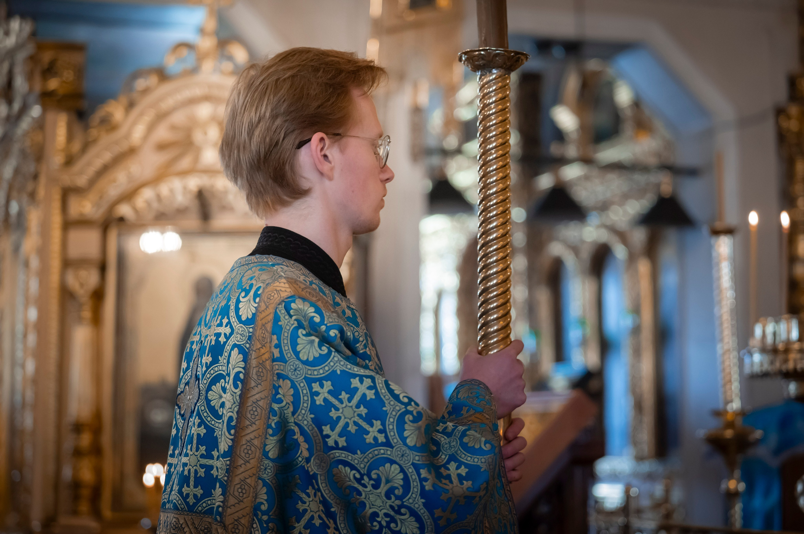 Богородский храм. Благовещение. Божественная Литургия. Антон и Татьяна Денисенко — В храме