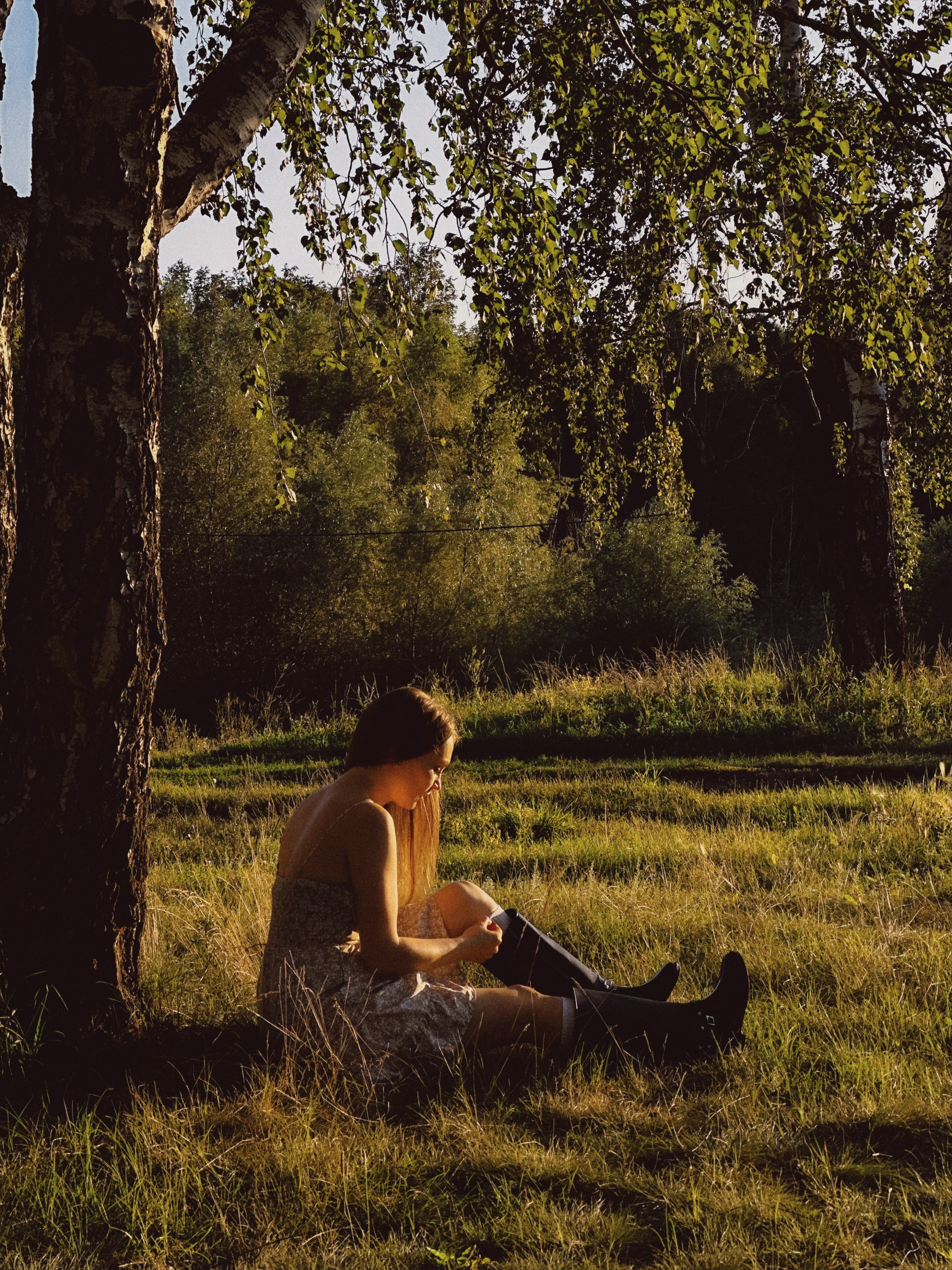 Ретро в берёзовом лесу. Чувственный мобильный фотограф в Казани и Сочи Дьяченко Дарья