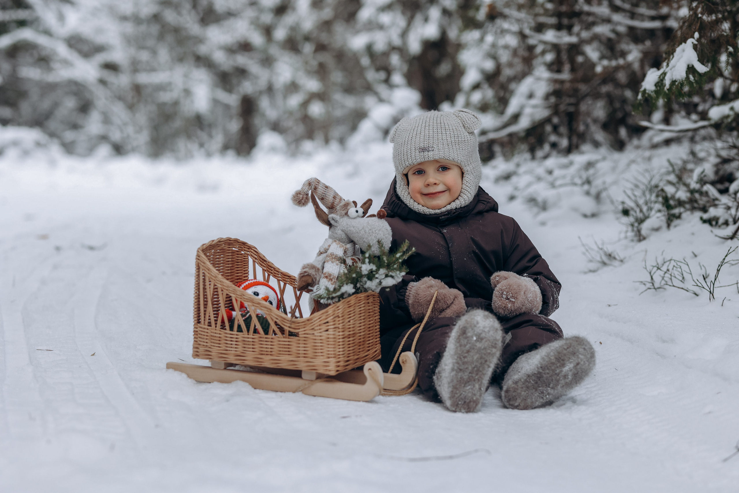 Сочельник в снежном бору. Детский и Семейный фотограф Елена Карпушина