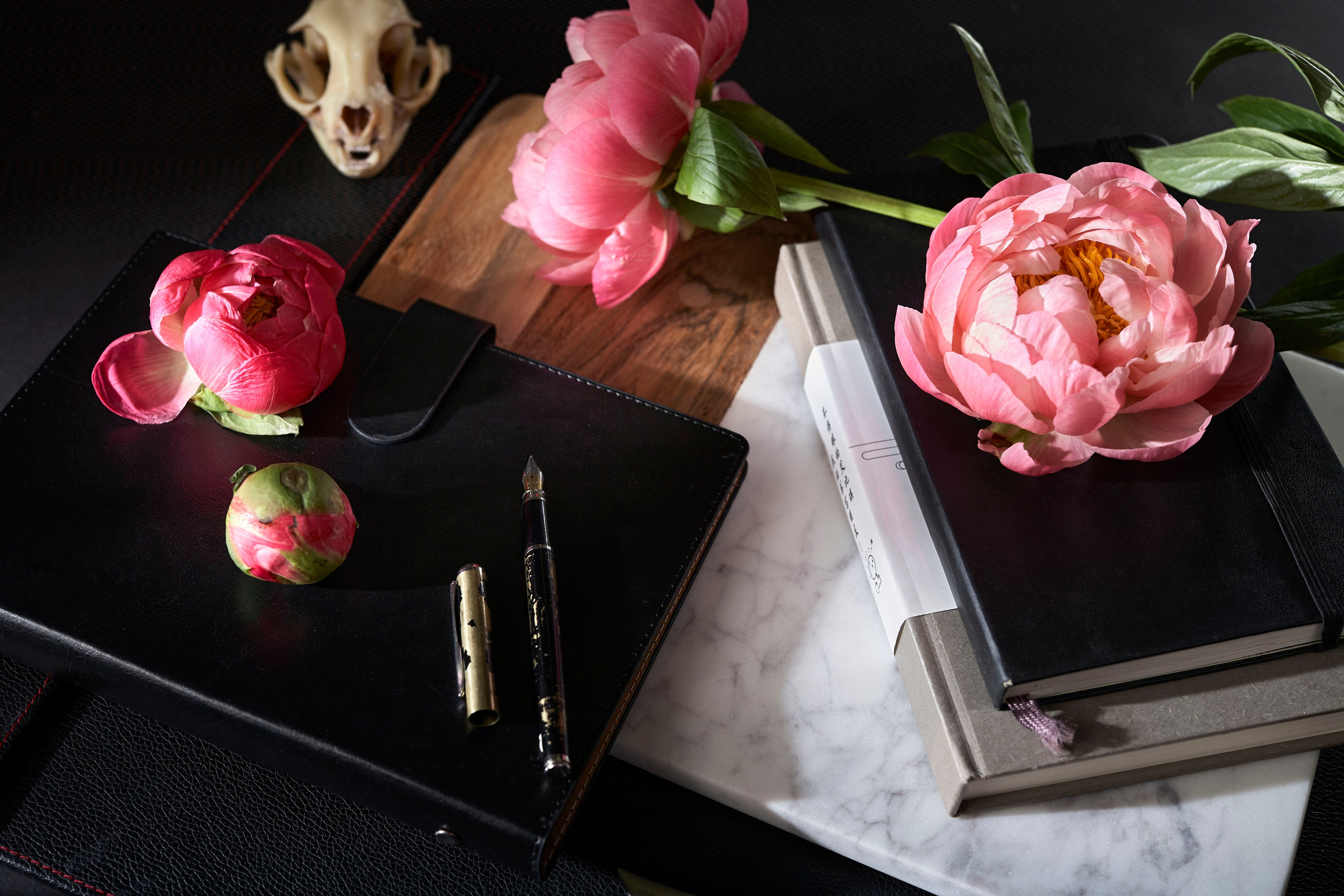 Упражнение с черепом и пионами. Коммерческий и художественный фотограф в Москве Плоскирев Валерий