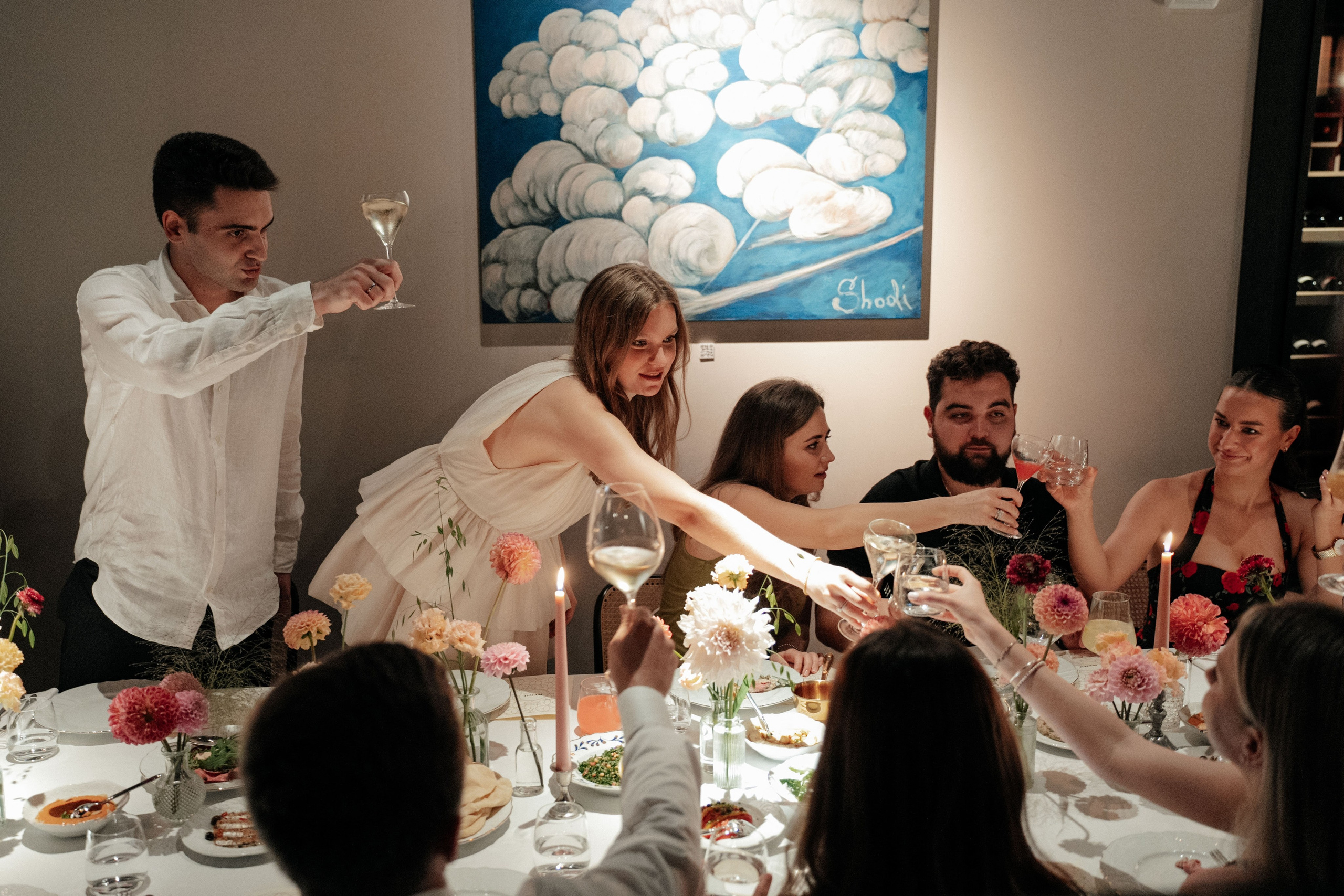 Свадебный ужин в кругу друзей/ ресторан Мина. Свадебный фотограф Москва Александра Аверкова