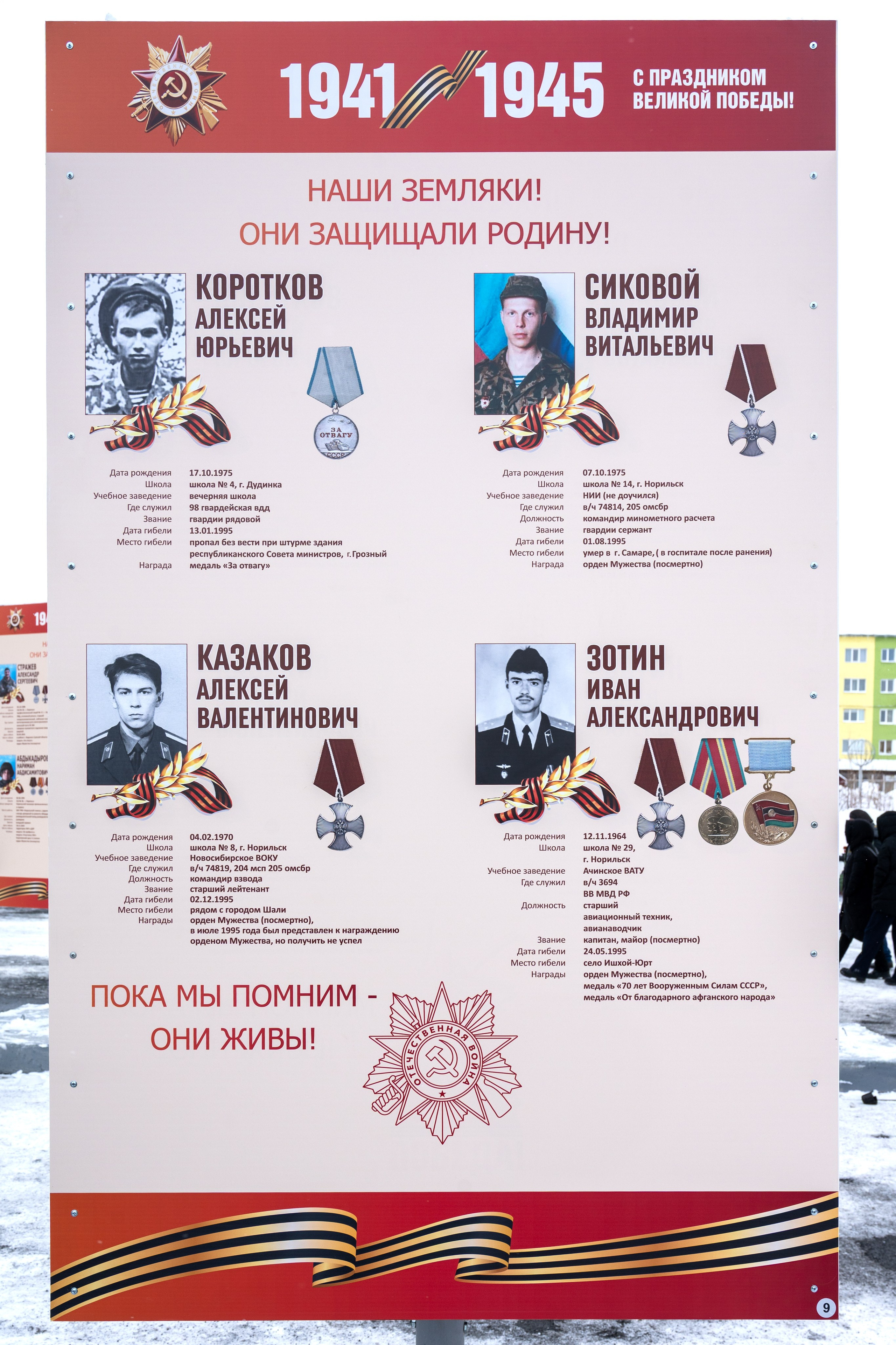 Нащи земляки! Они защищали родину!. Талнах.рф
