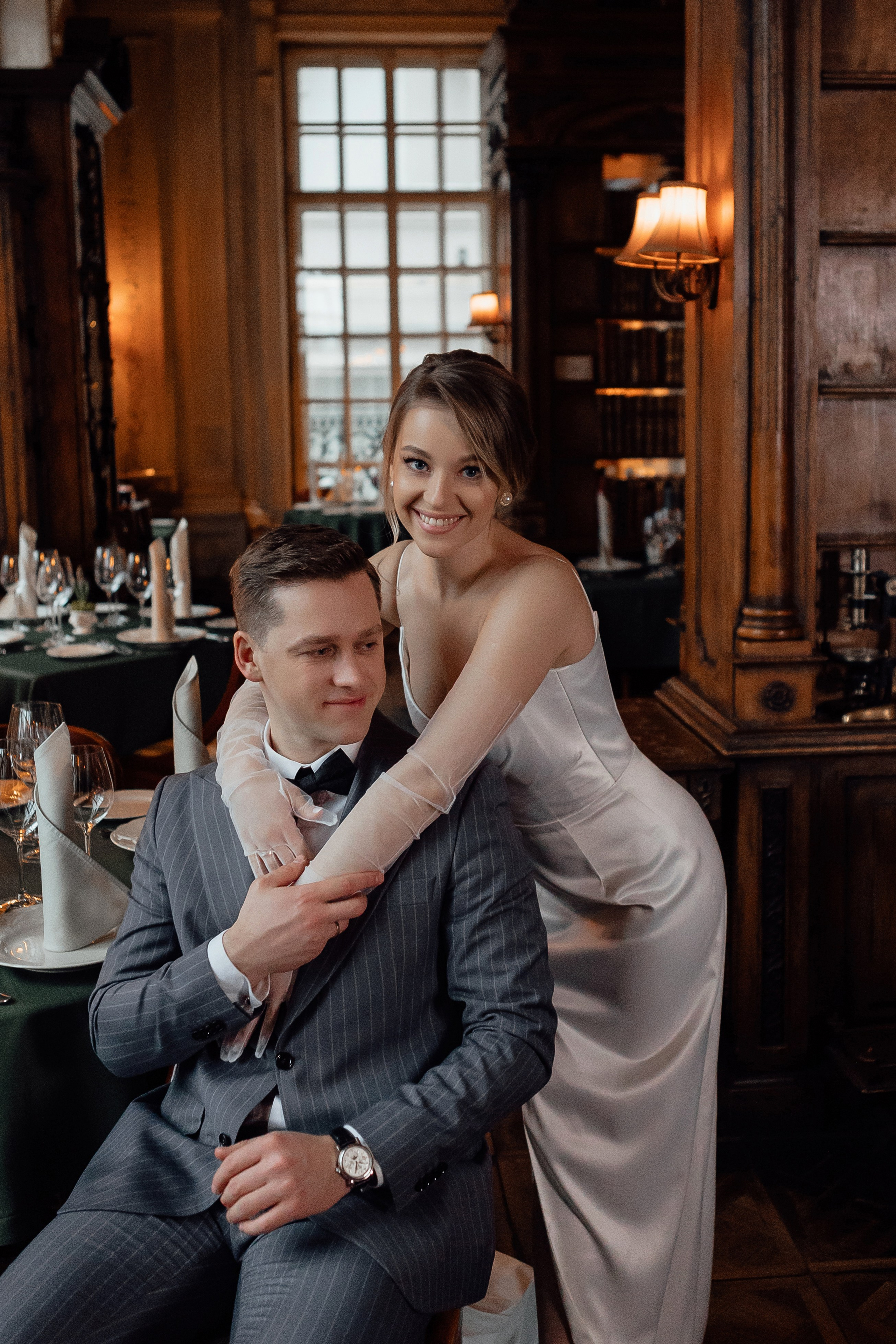 Свадебная фотосессия в кафе Пушкин