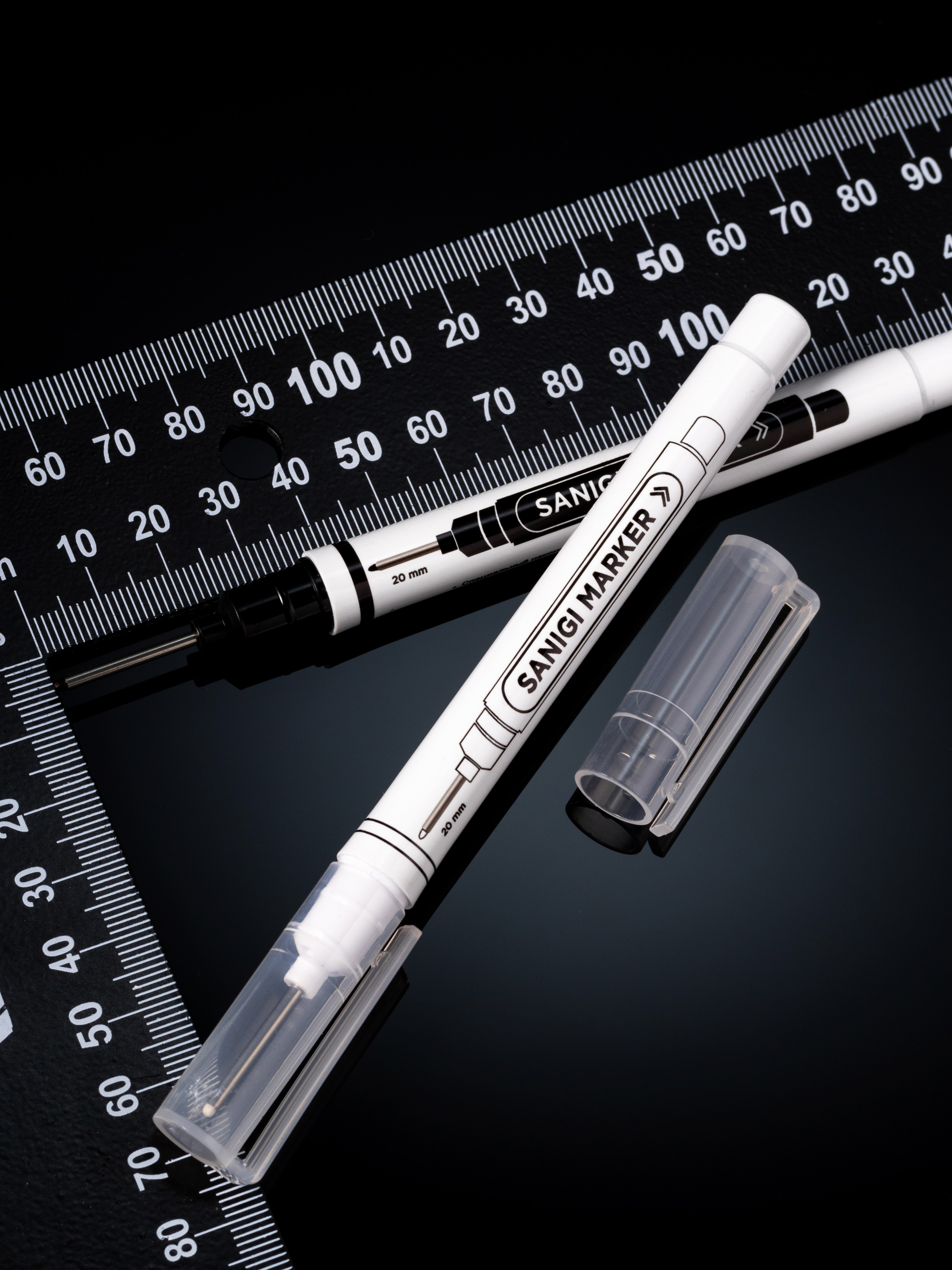 Строительные маркеры белый и чёрный