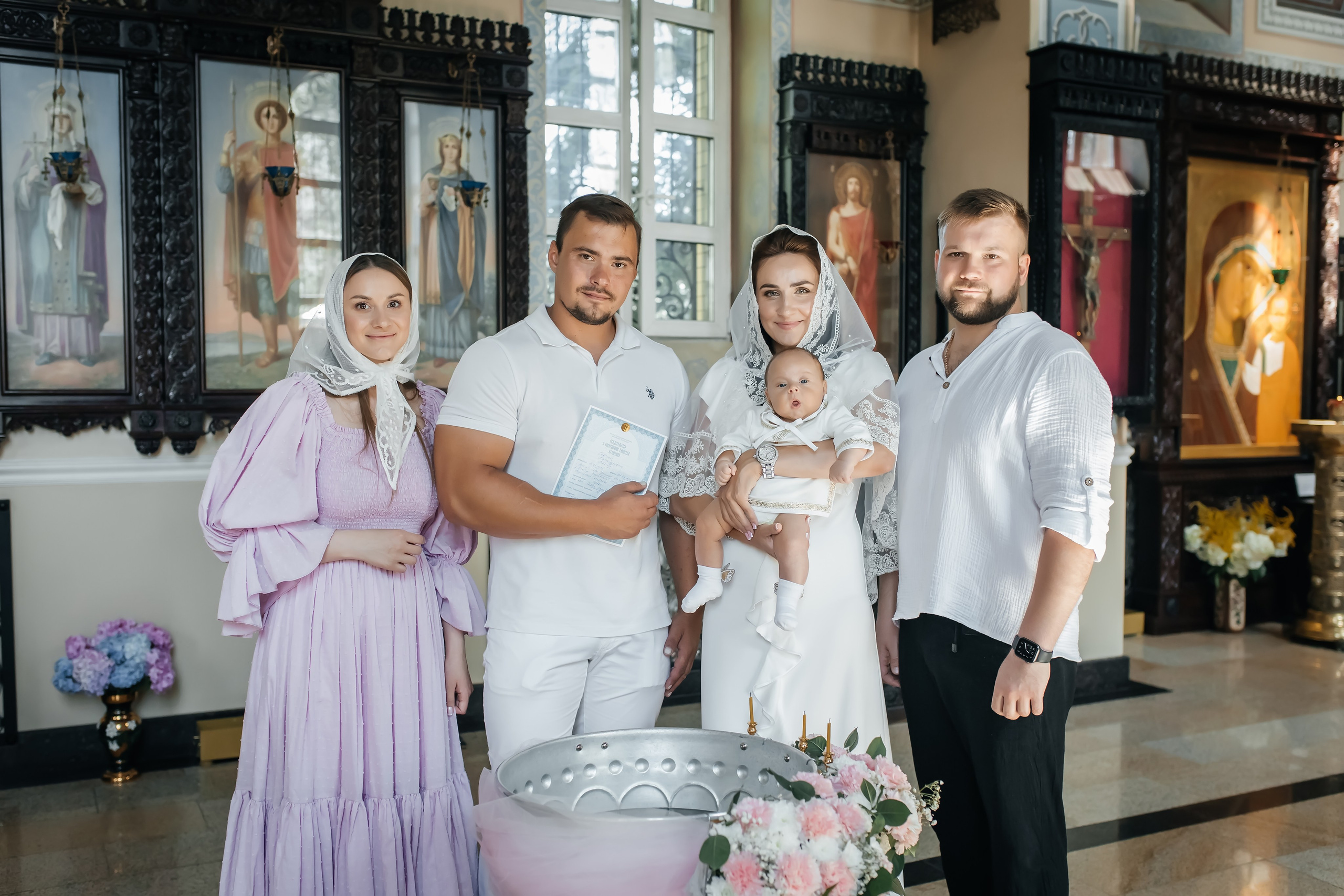 Крещение Савелия в Храме Ксении Петербургской Горки Ленинские. Фотограф на крещение и венчание Москва  Надежда Баланина