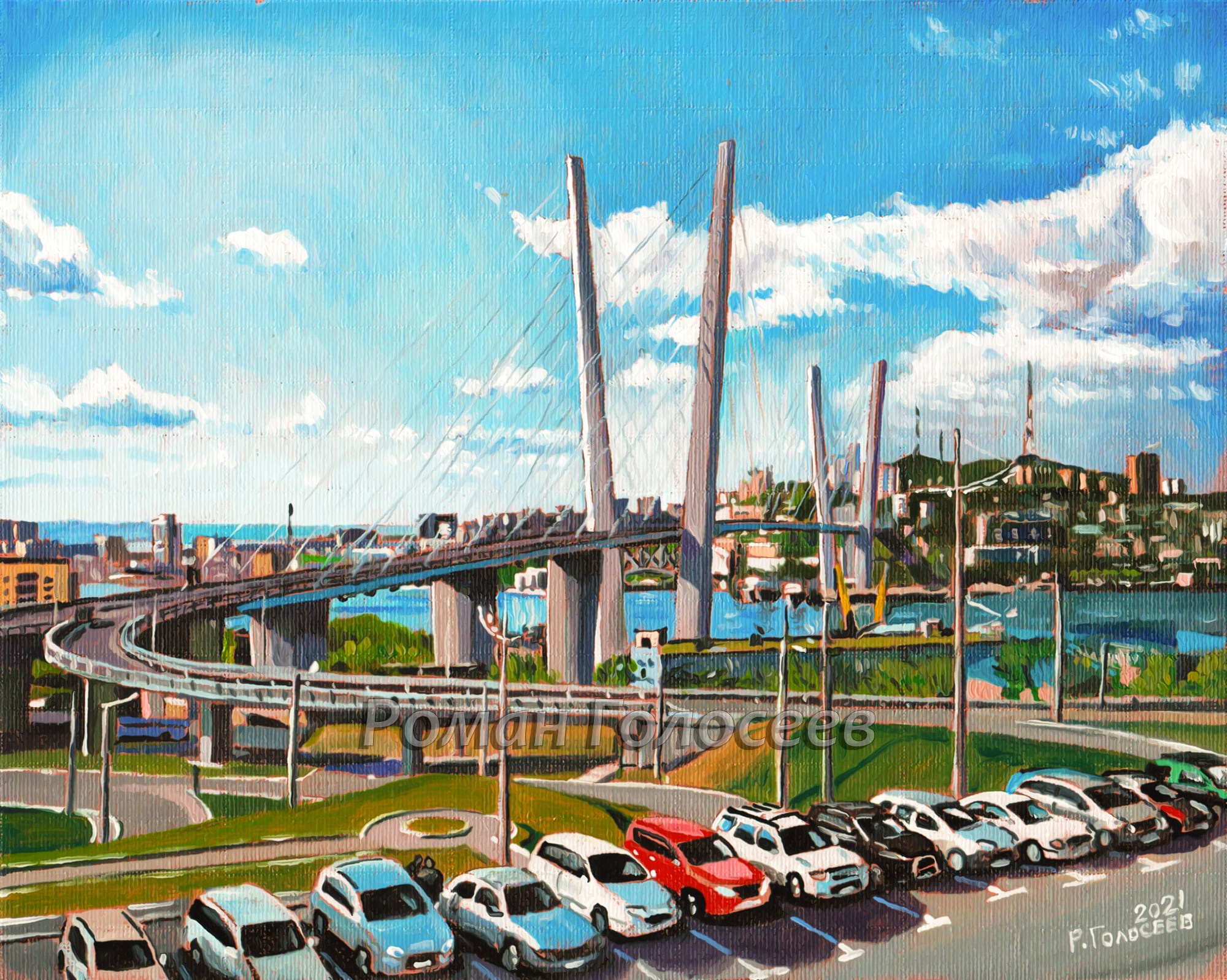 "Владивосток лето 2021", 20х25, холст, масло, 04.09.2021