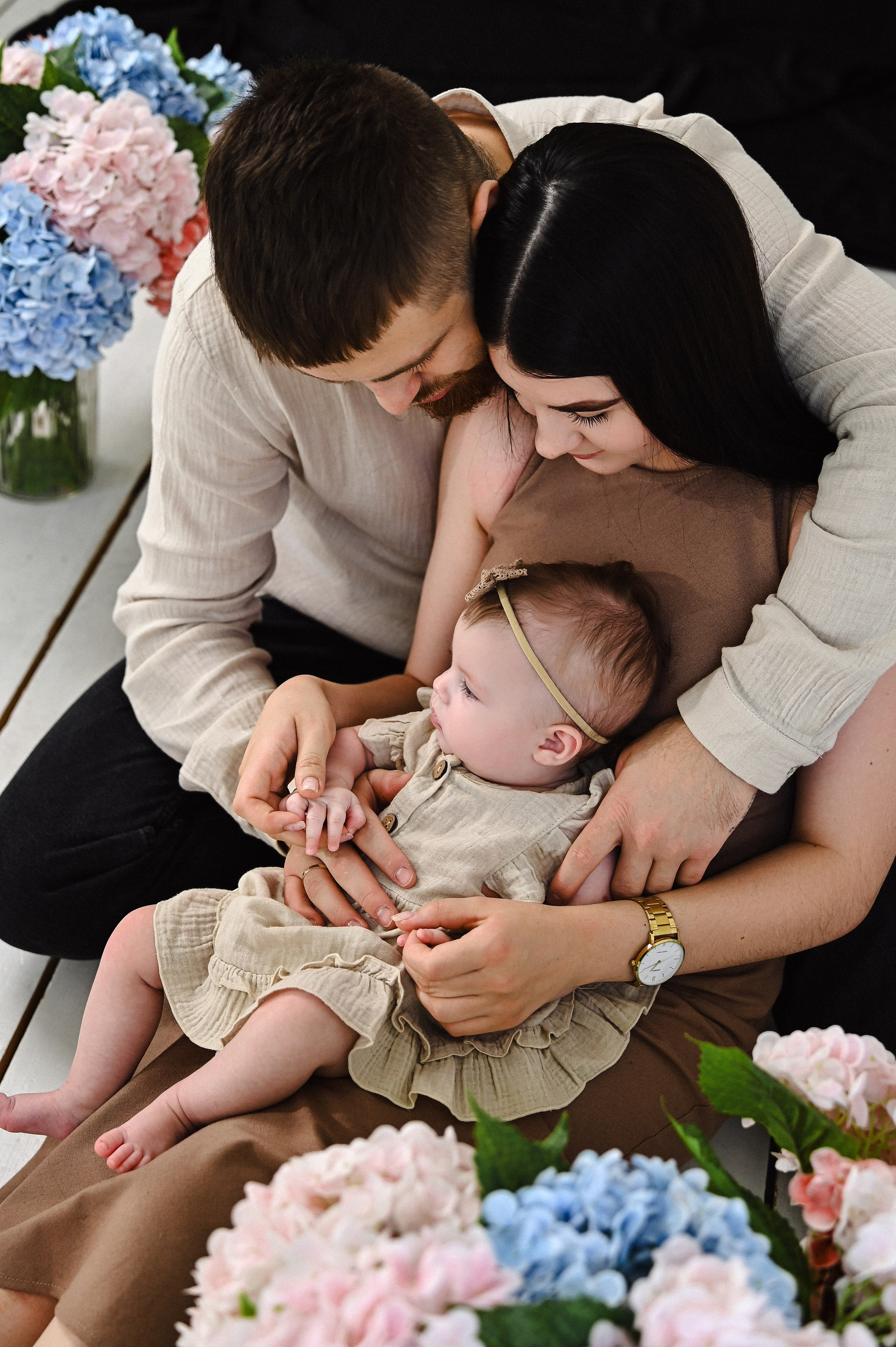 Семейная с маленькой Оливией. Фотограф Ярута Оксана / Ростов-на-Дону