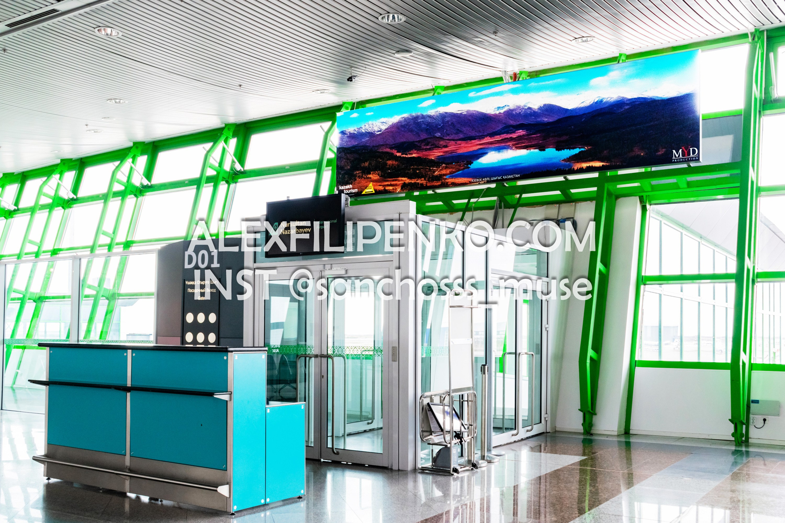 Фотосъемка для рекламного оператора MYD Production в Аэропорту Астаны. Фотограф интерьера недвижимости и архитектуры в Астане
