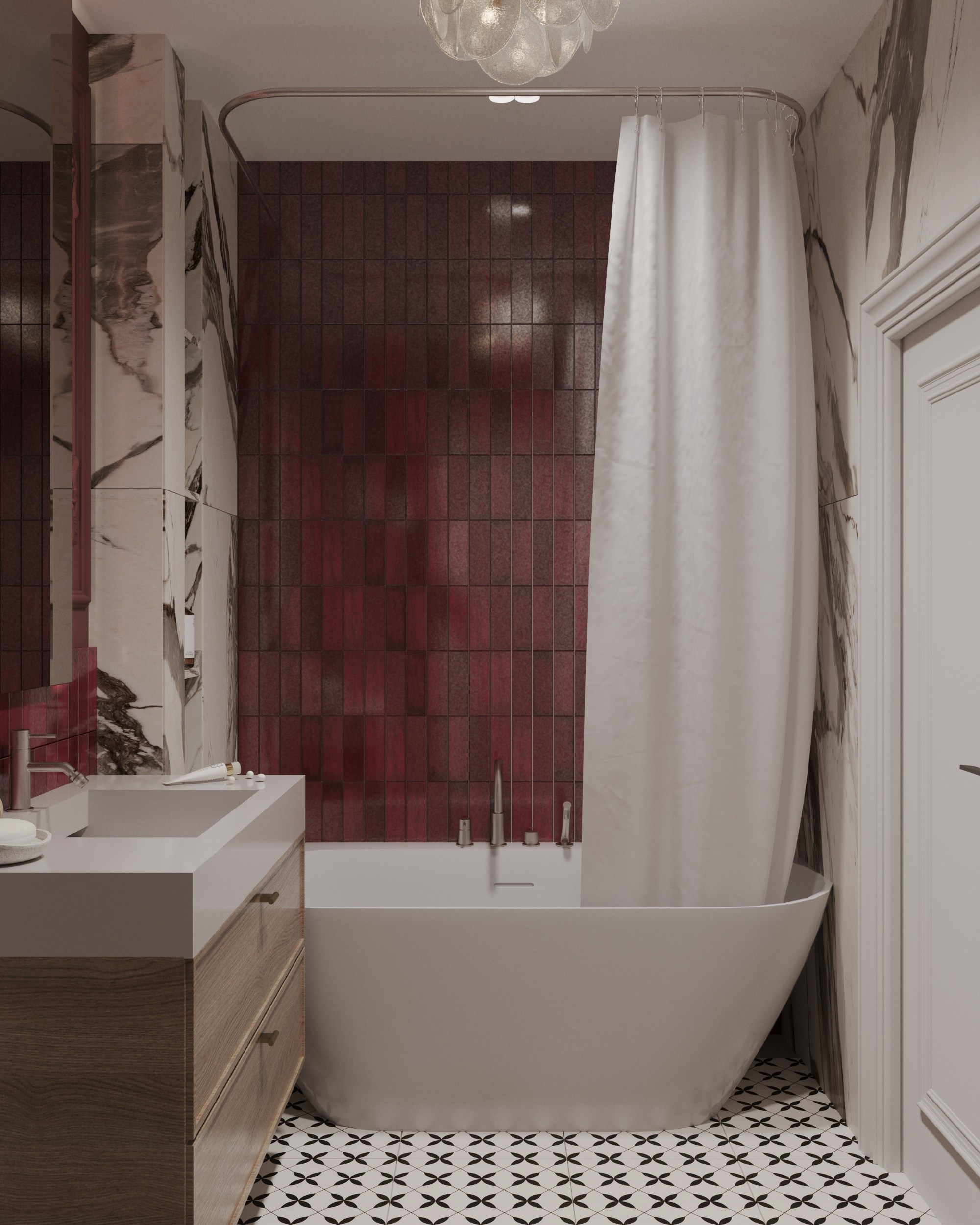 Дизайн-проект однокомнатной квартиры г. Санкт-Петербург. Дизайн интерьеров, 3D визуализации