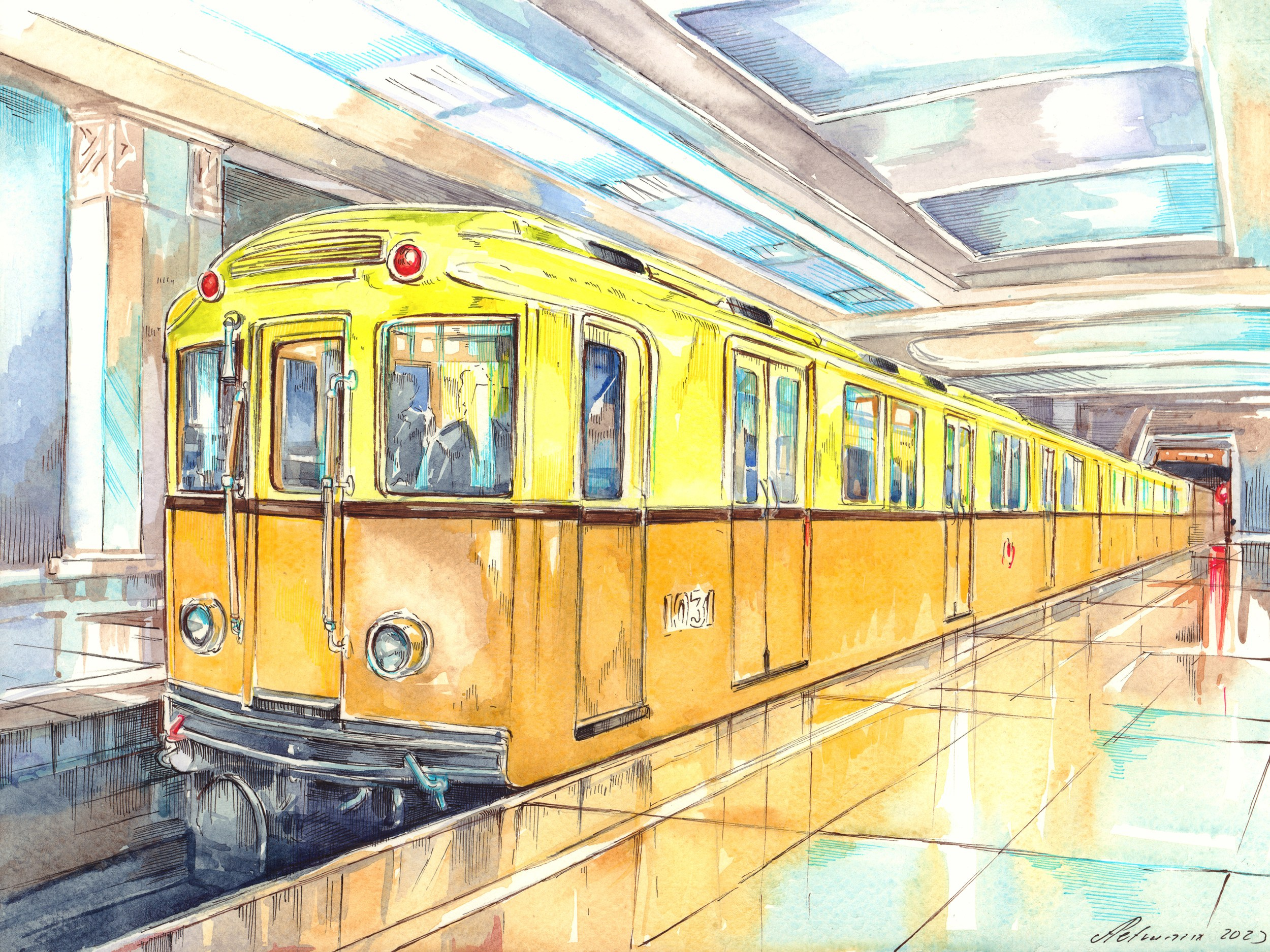 Метрополитен. Художник Александр Петрунин